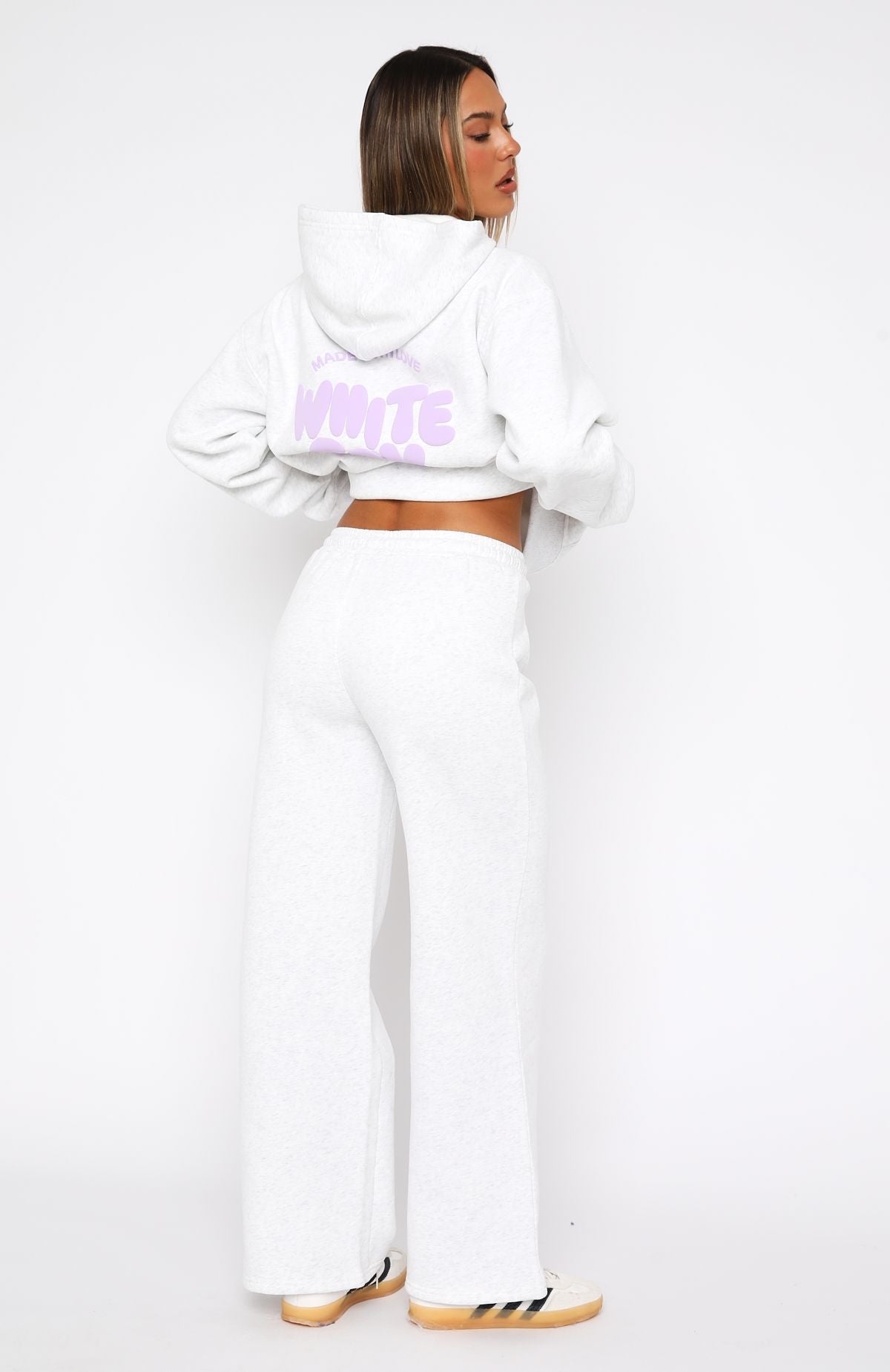 Premium With Love For You Wide Leg Sweatpants - Grey Marle | Ultimate Comfort