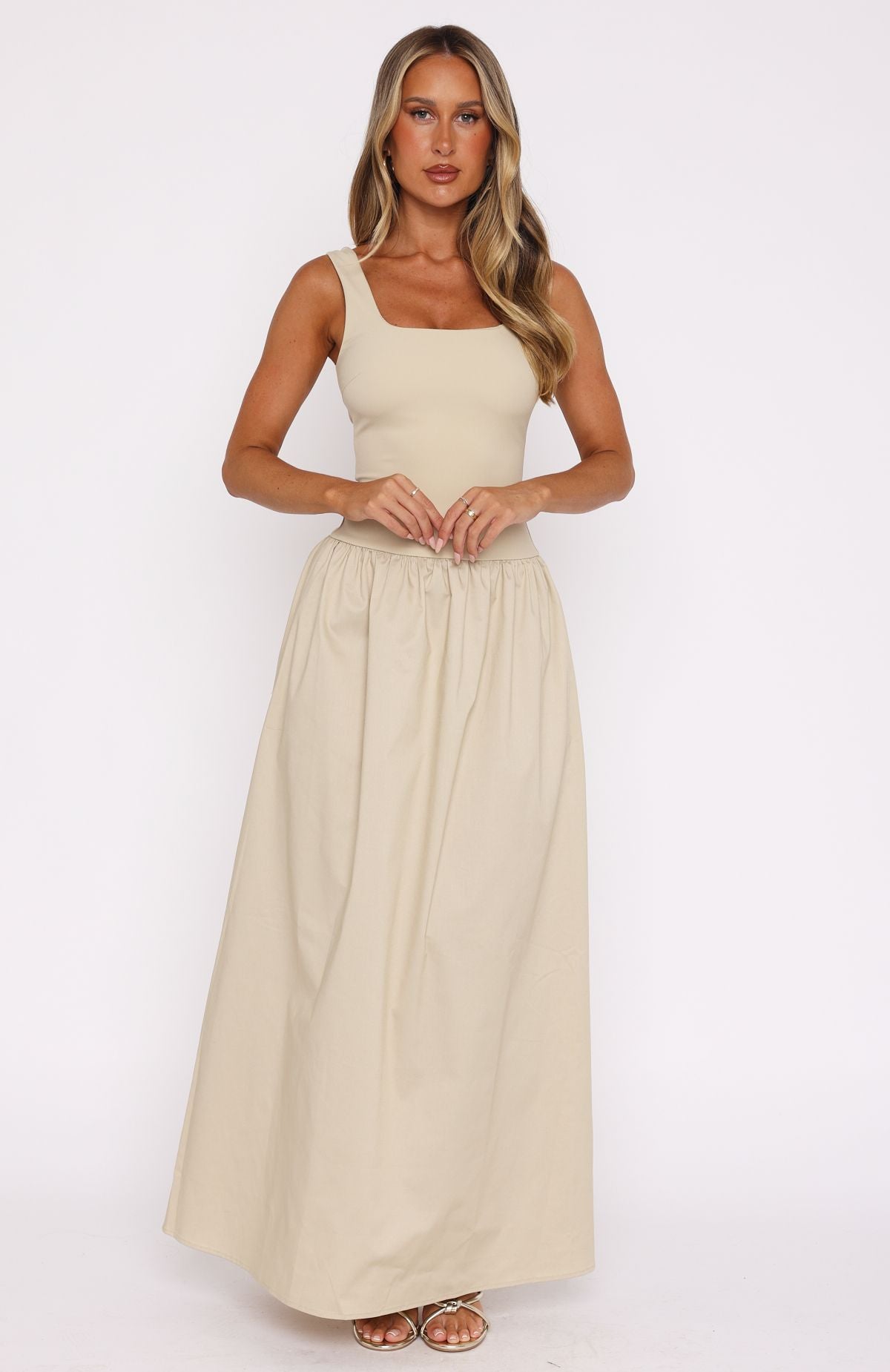 Ultimate Summer Elegance Maxi Dress in Stone