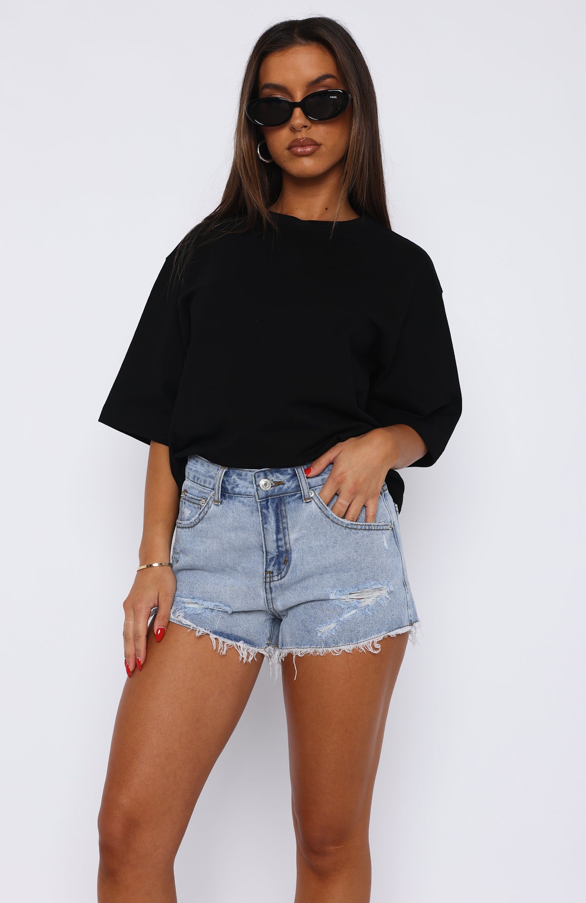 Ultimate Mid Blue Denim Shorts - Push My Buttons Style