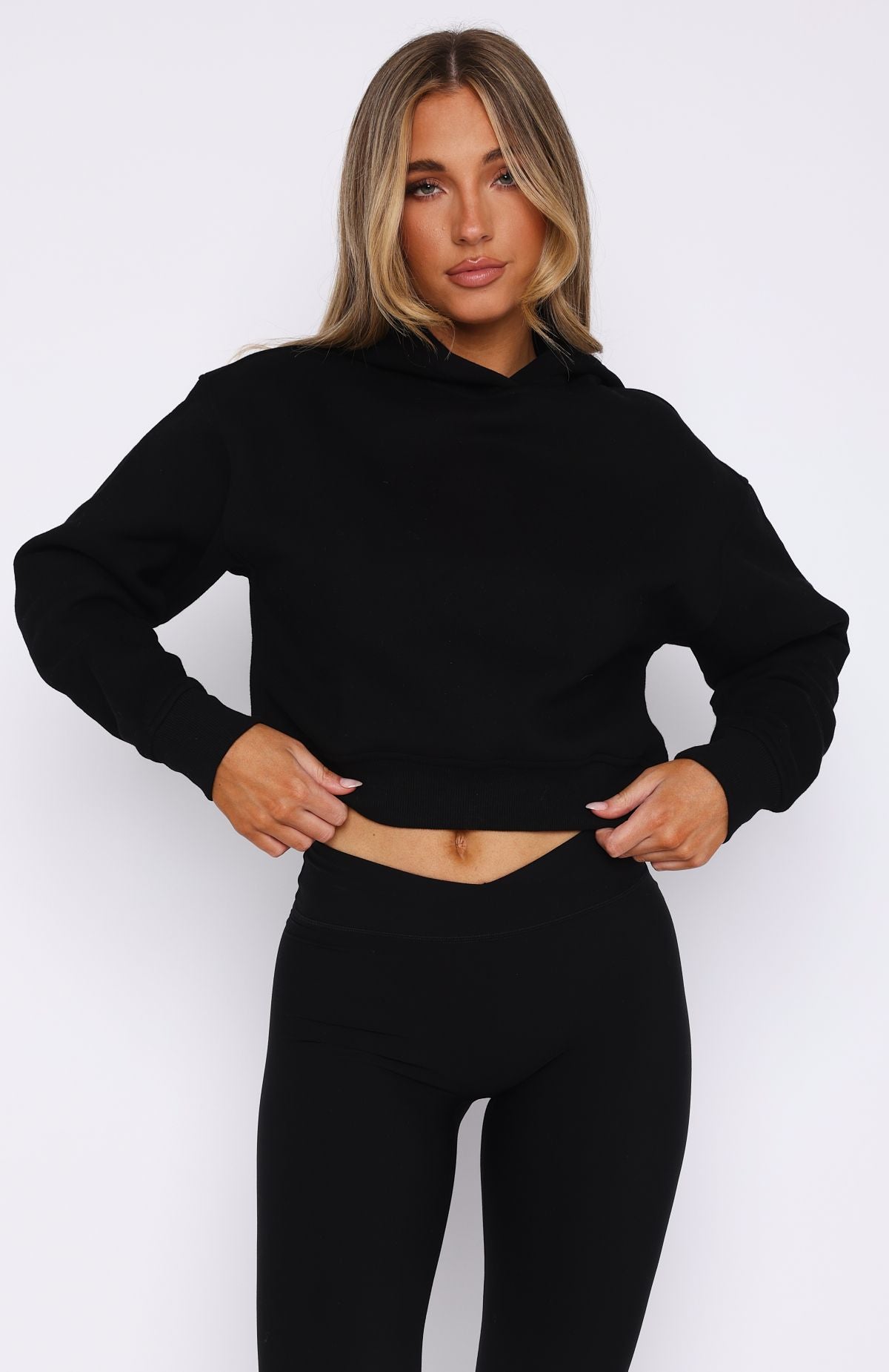 Ultimate Comfort Cropped Hoodie - Black