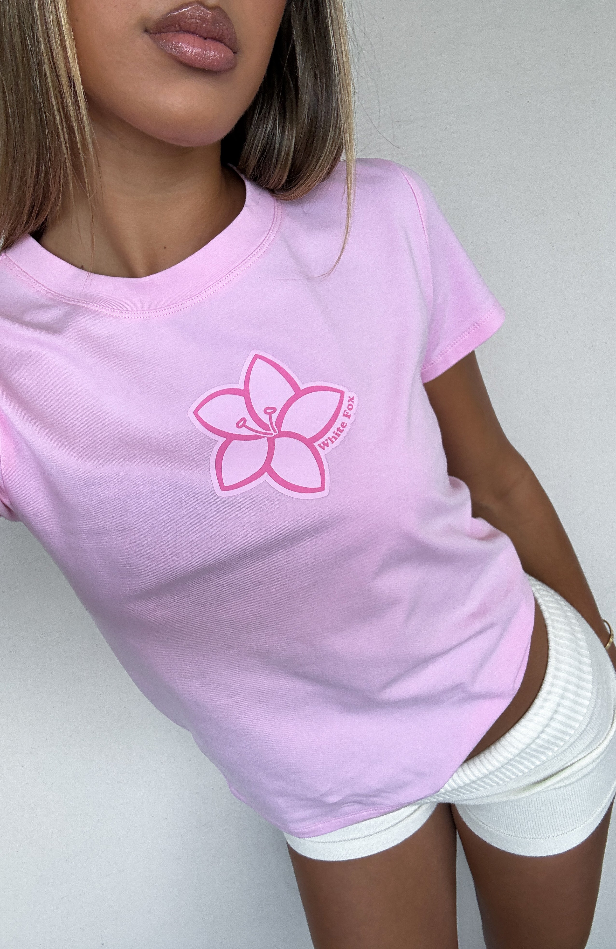 Premium Island Vibes Relaxed Baby Tee - Soft Pink