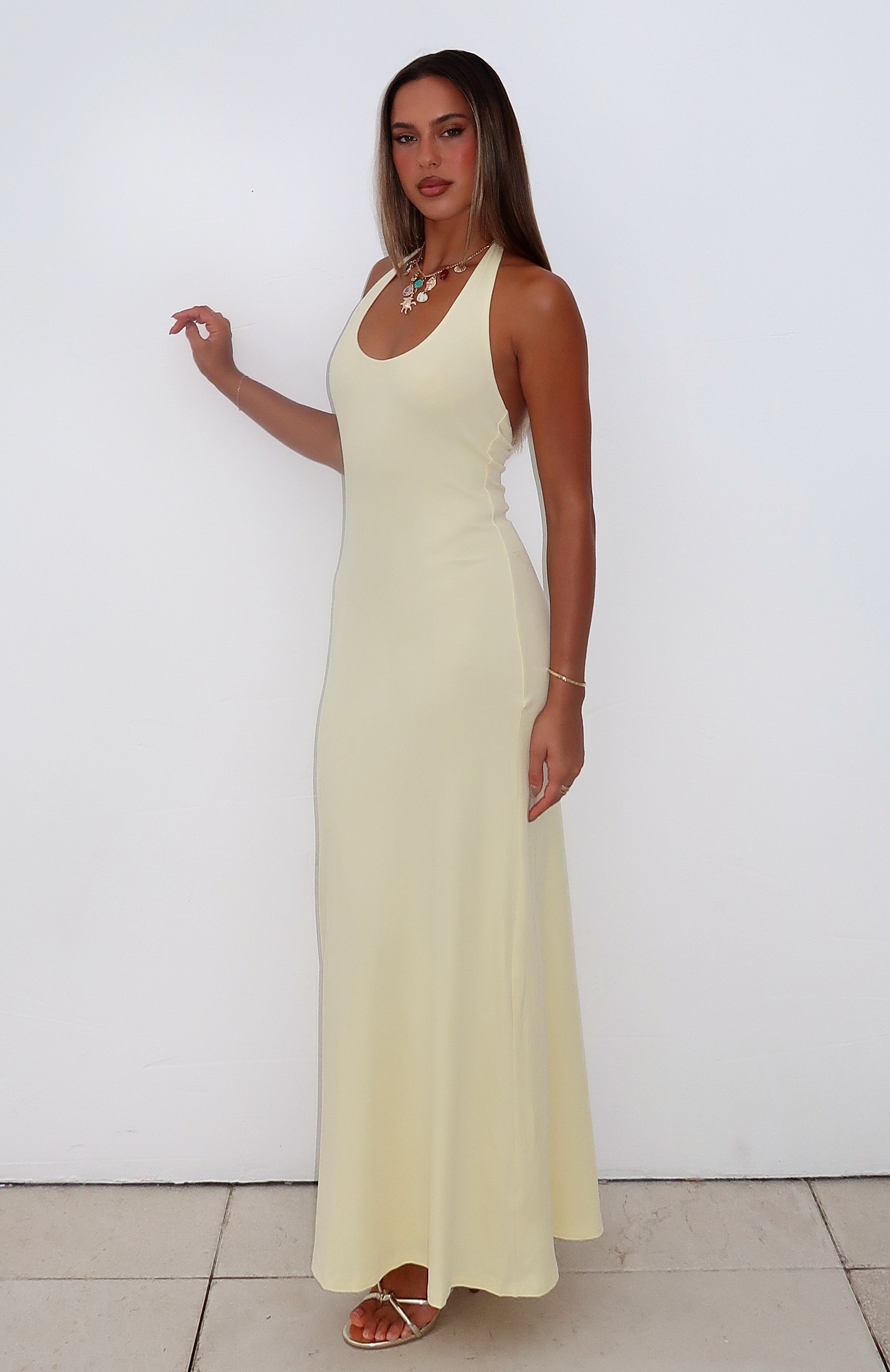 Premium Lemon Halter Maxi Dress - Ultimate Style Upgrade