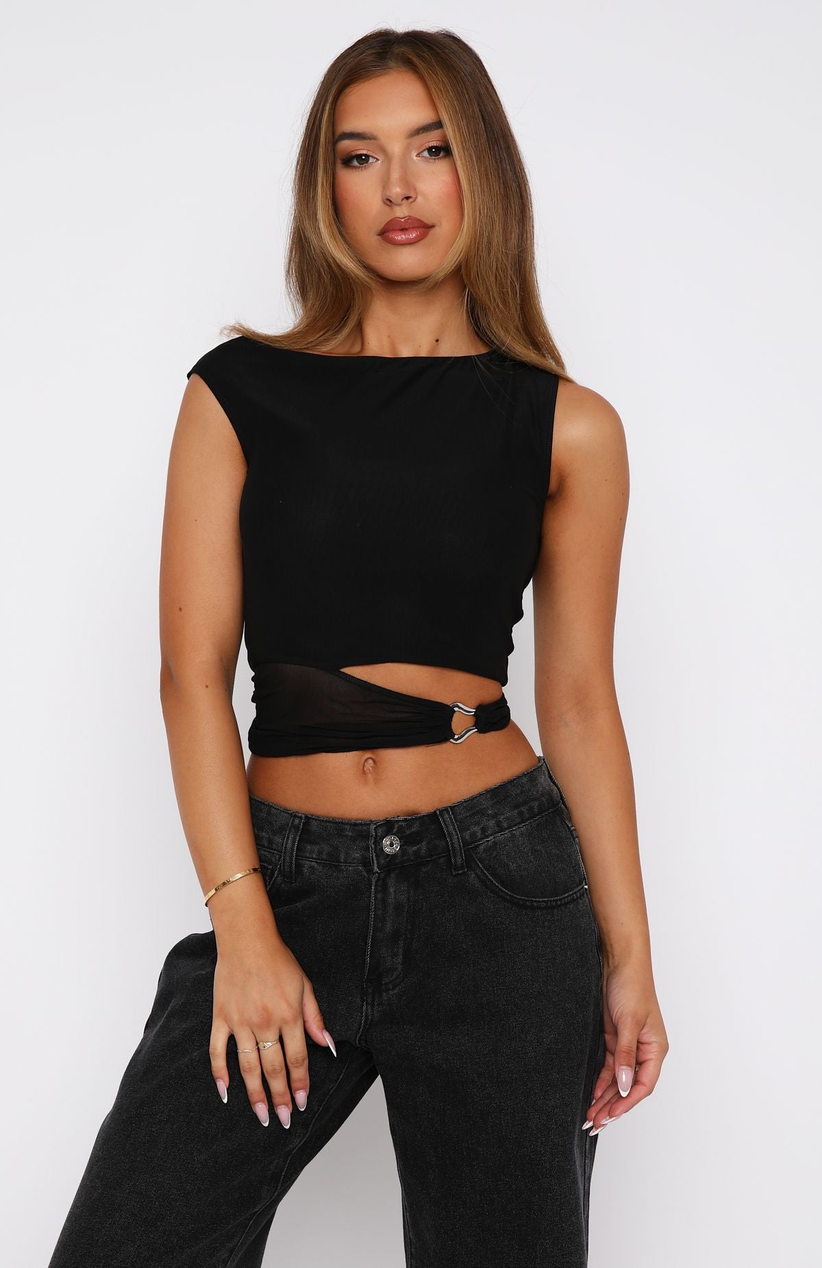 Premium Confessions Black One-Shoulder Top