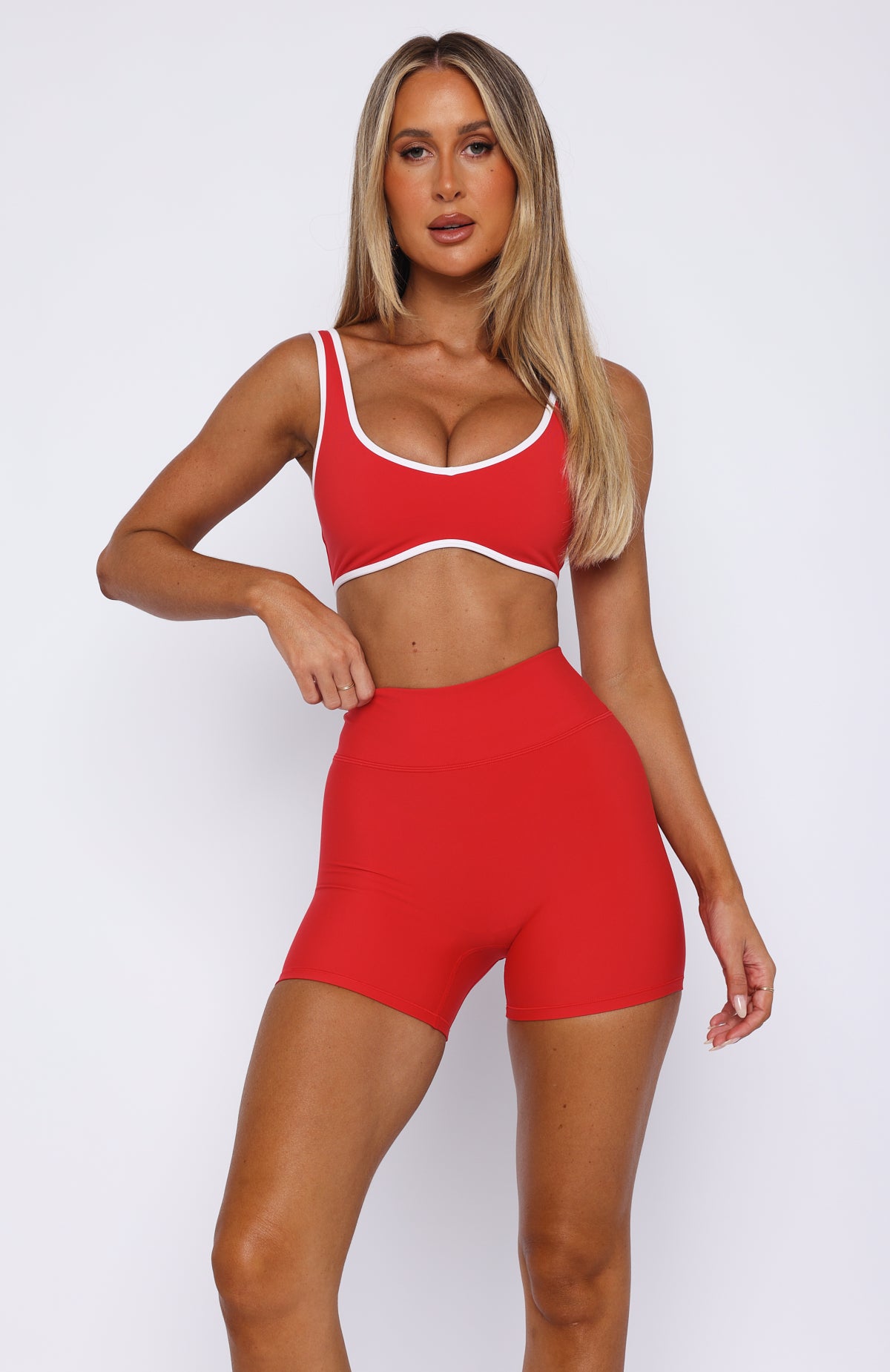 Ultimate Red/White Sports Crop Top - Elevate Your Gym Style