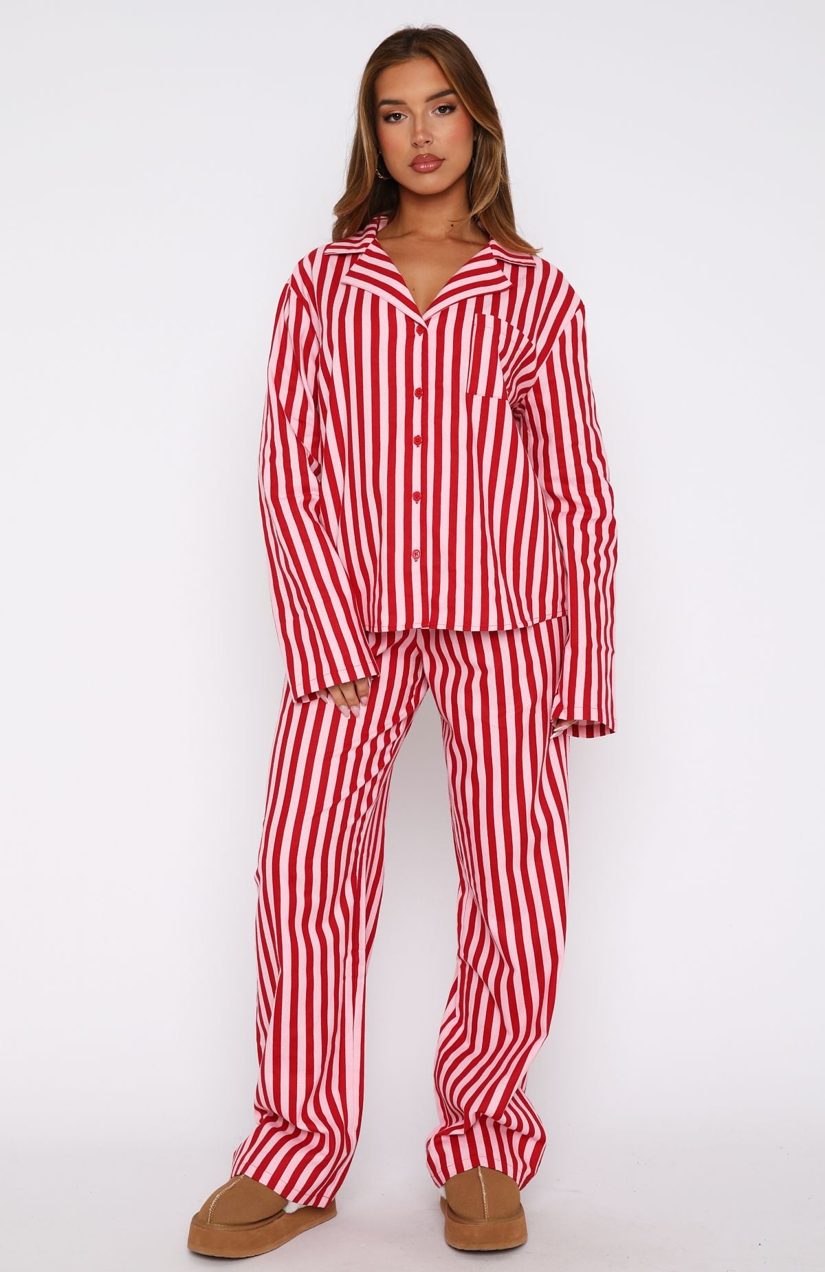 Premium Dreamland Candy Stripe Long Sleeve Pyjama Set