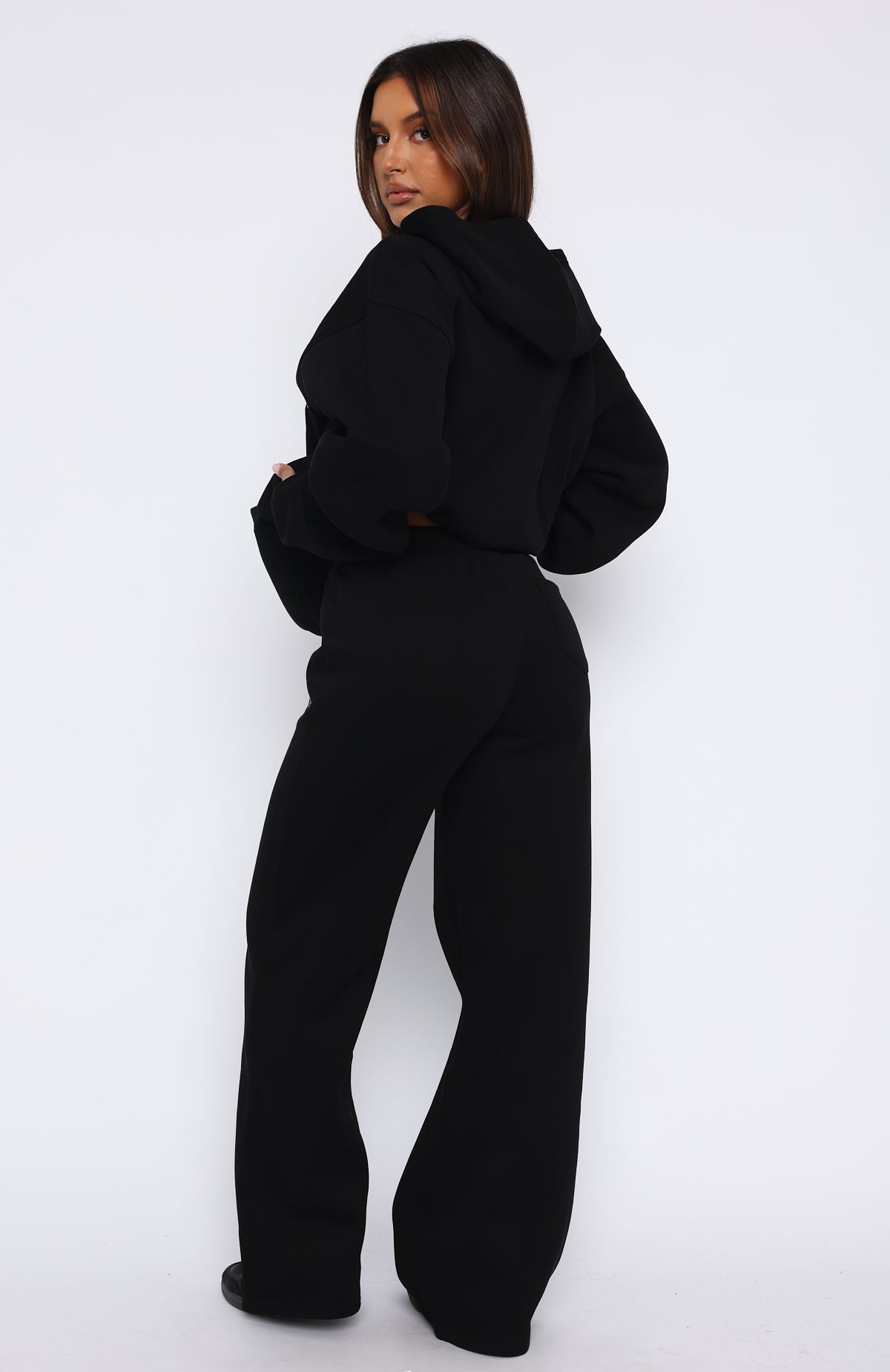 Premium Missed Flights Wide Leg Sweatpants - Ultimate Comfort in Black