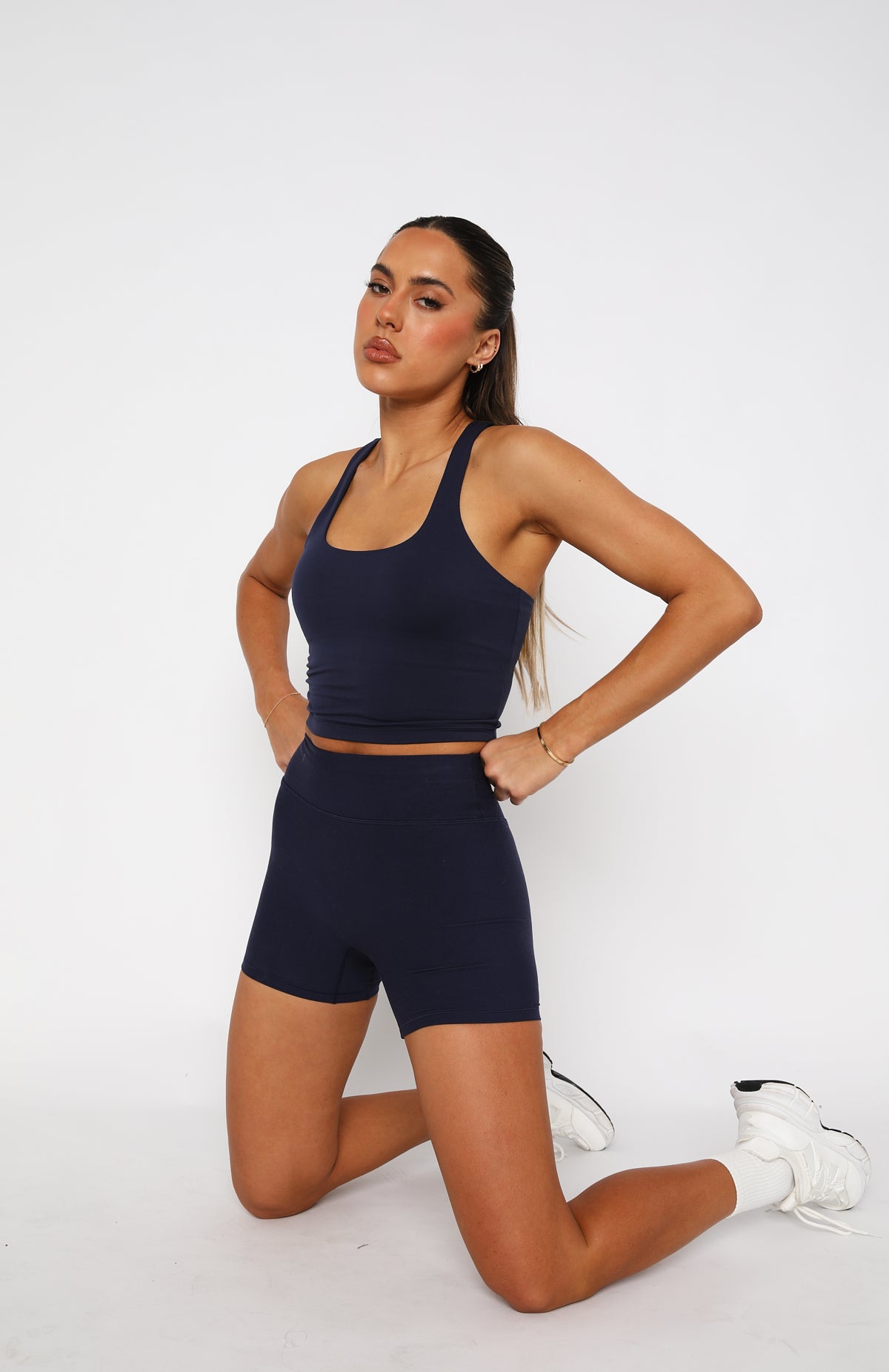 Premium Work It Out Crop Navy - Ultimate Fitness Essential