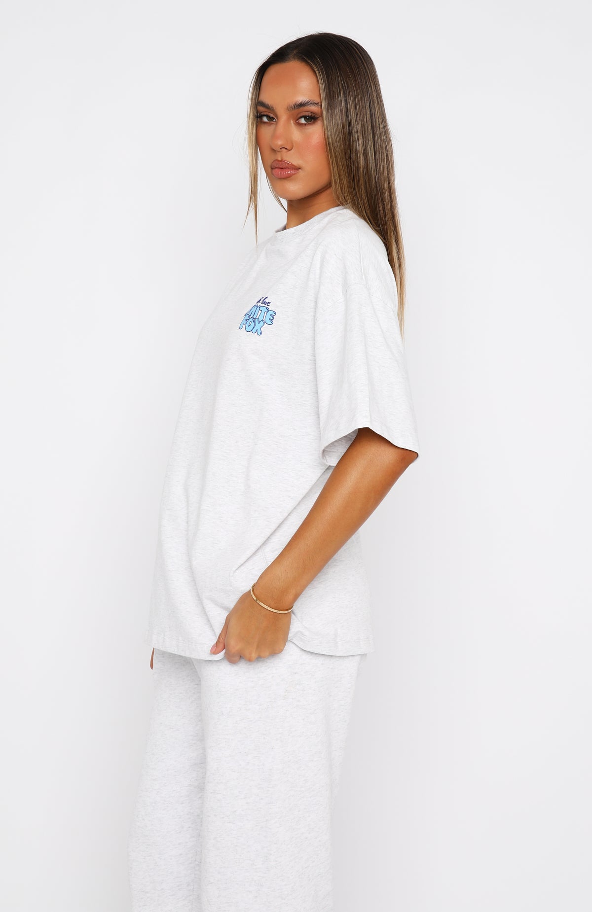 Premium With Love Always Oversized Tee - Grey Marle