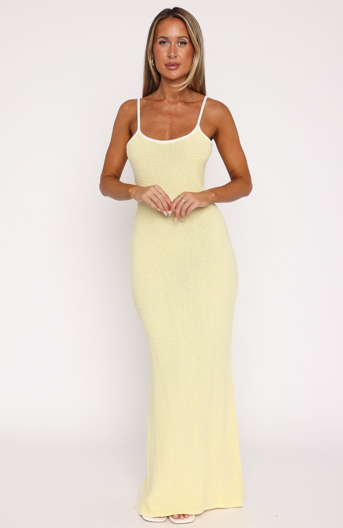 Premium Lemon Crochet Maxi Dress - Summer Elegance