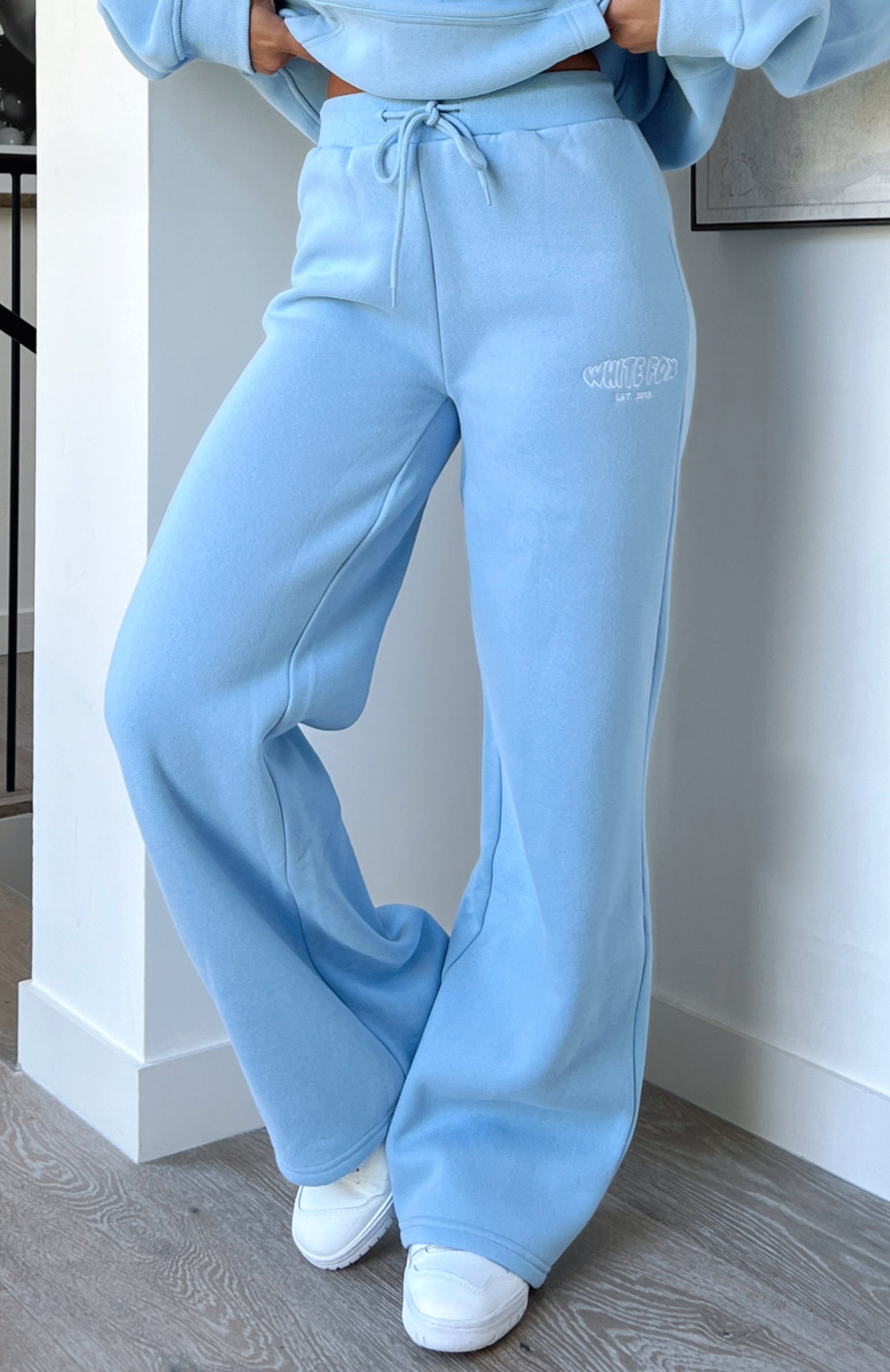 Premium Soft Blue Wide Leg Sweatpants - Ultimate Comfort for Lounge & Travel