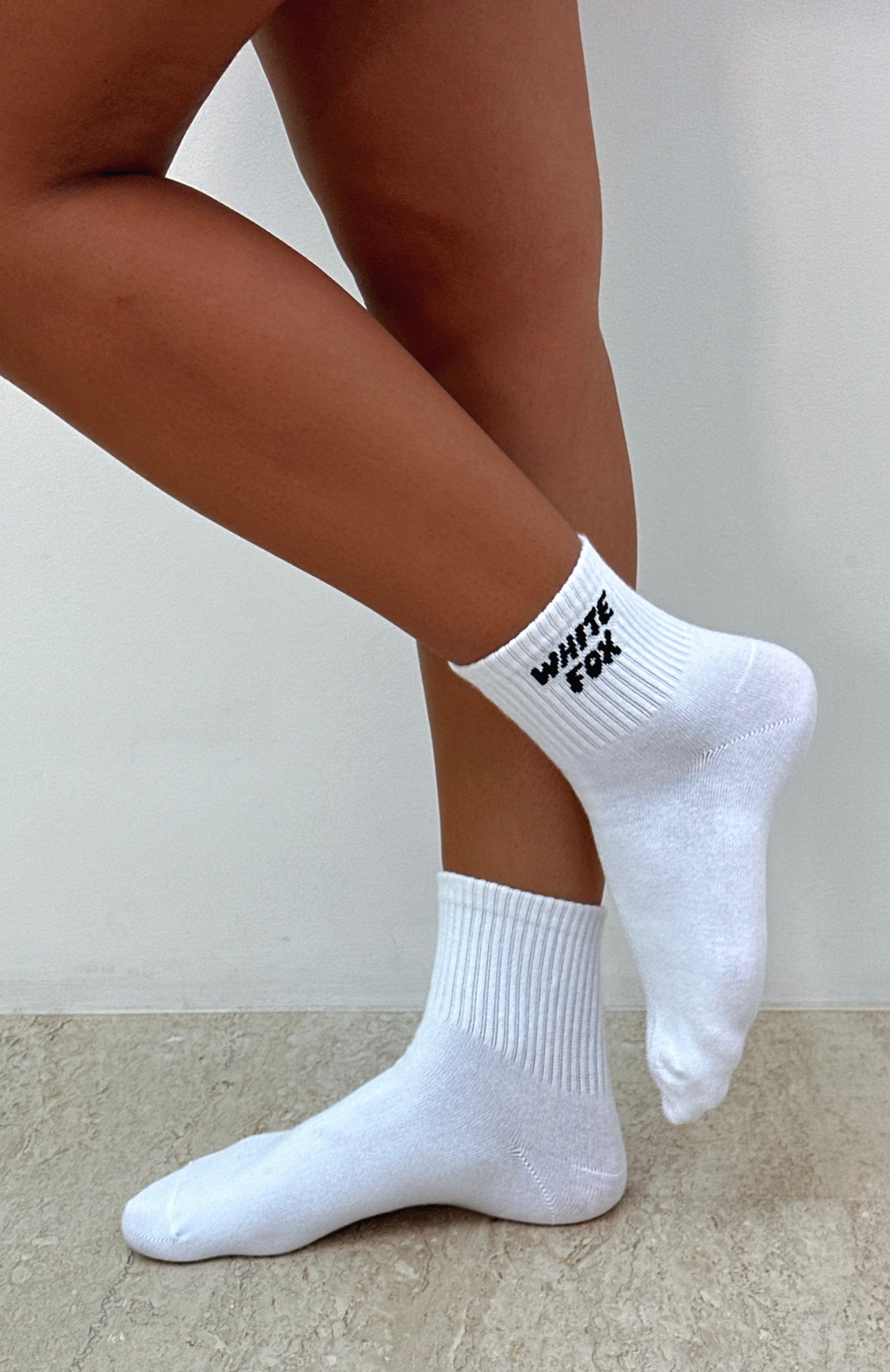 Premium Offstage Crew Socks - White/Black