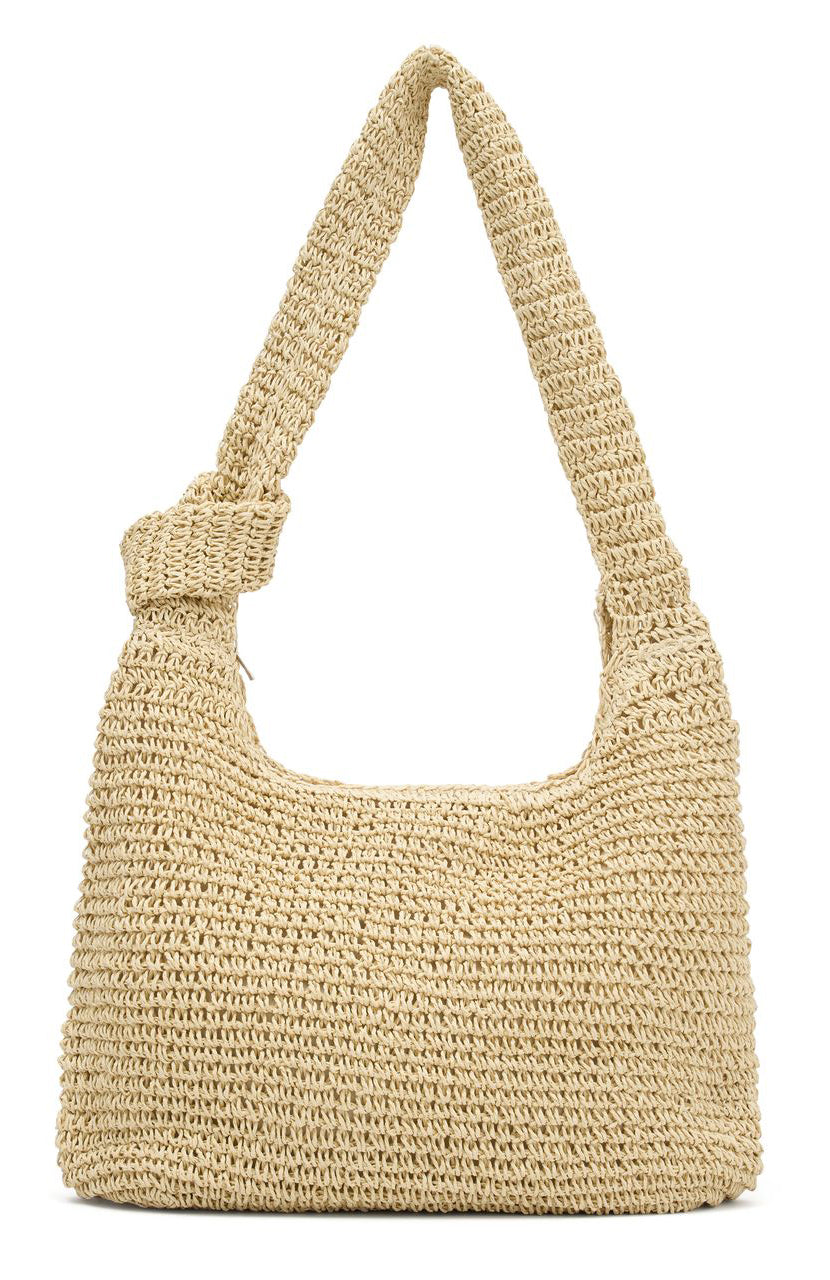 Premium Asher Natural Straw Shoulder Bag