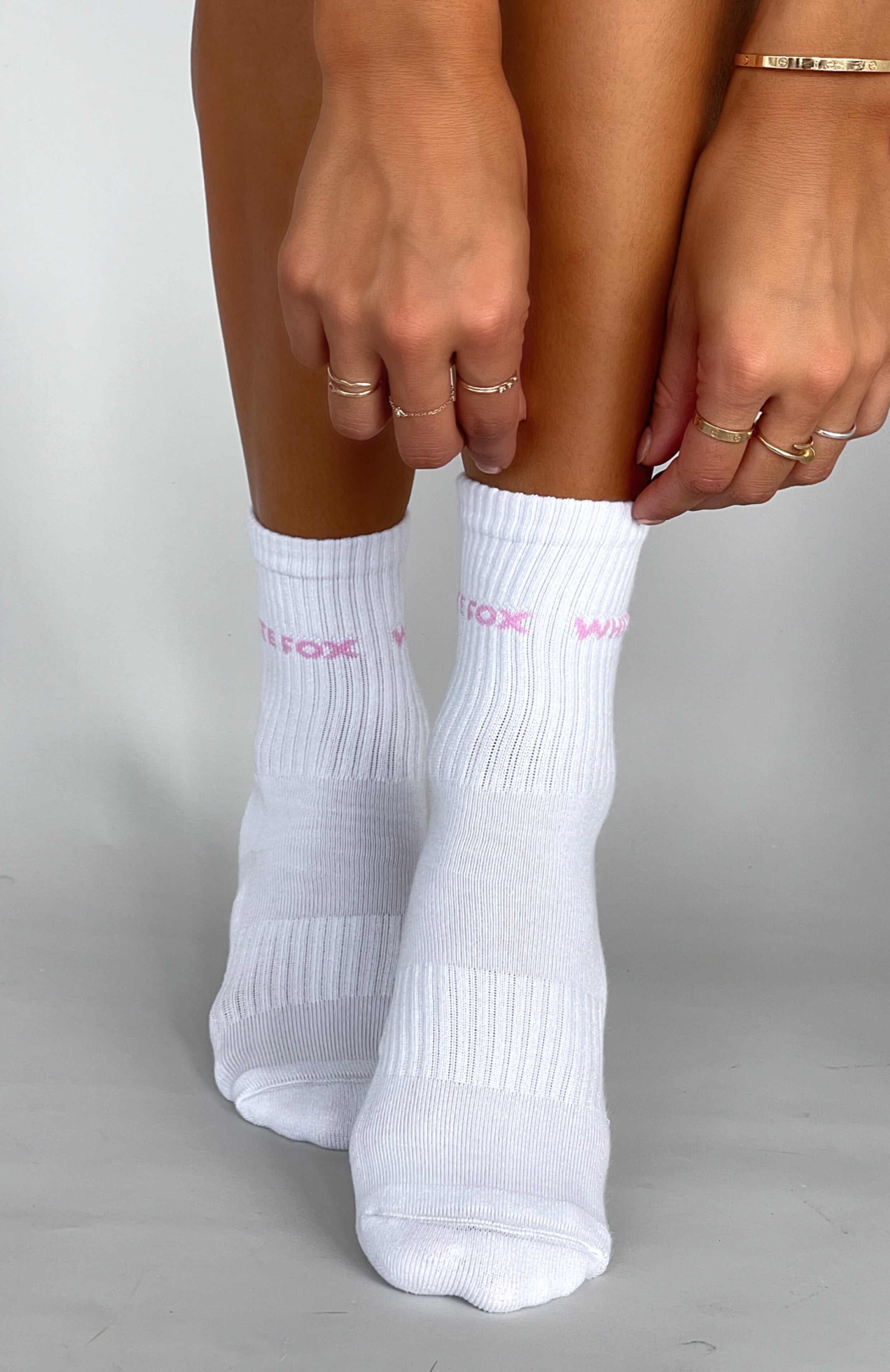 Premium All For It Socks - White & Pink