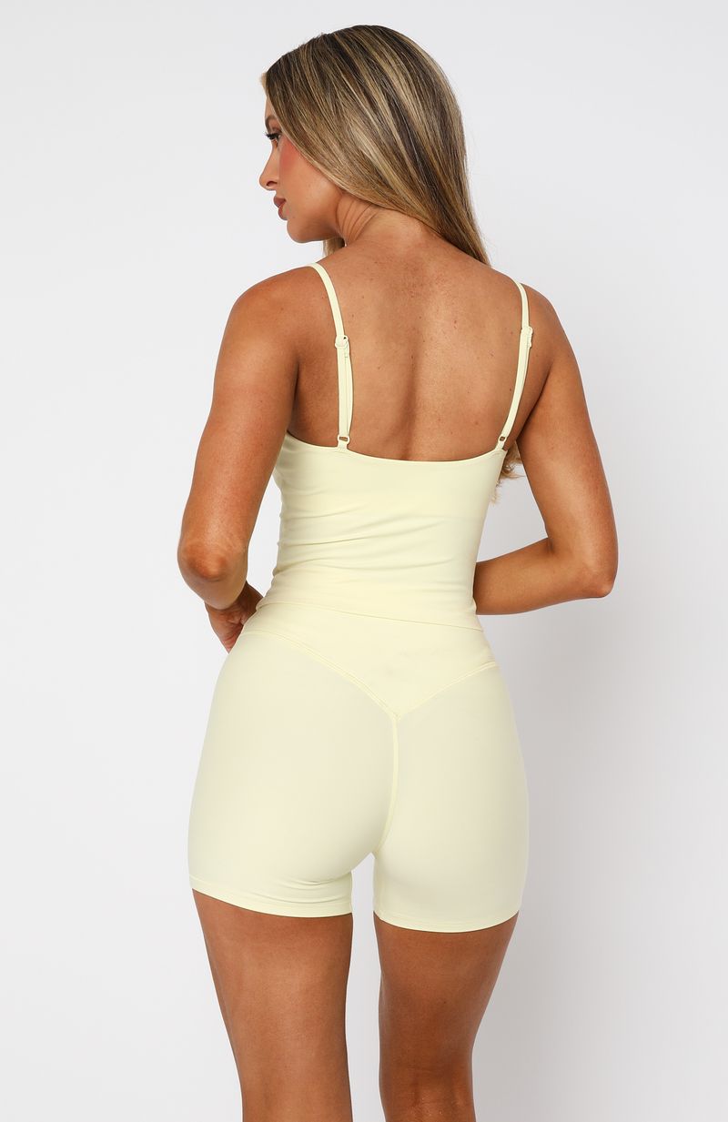 Premium High Waisted Workout Shorts - Lemon