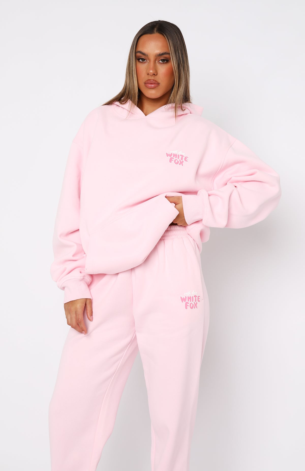 Premium With Love Always Oversized Hoodie - Baby Pink