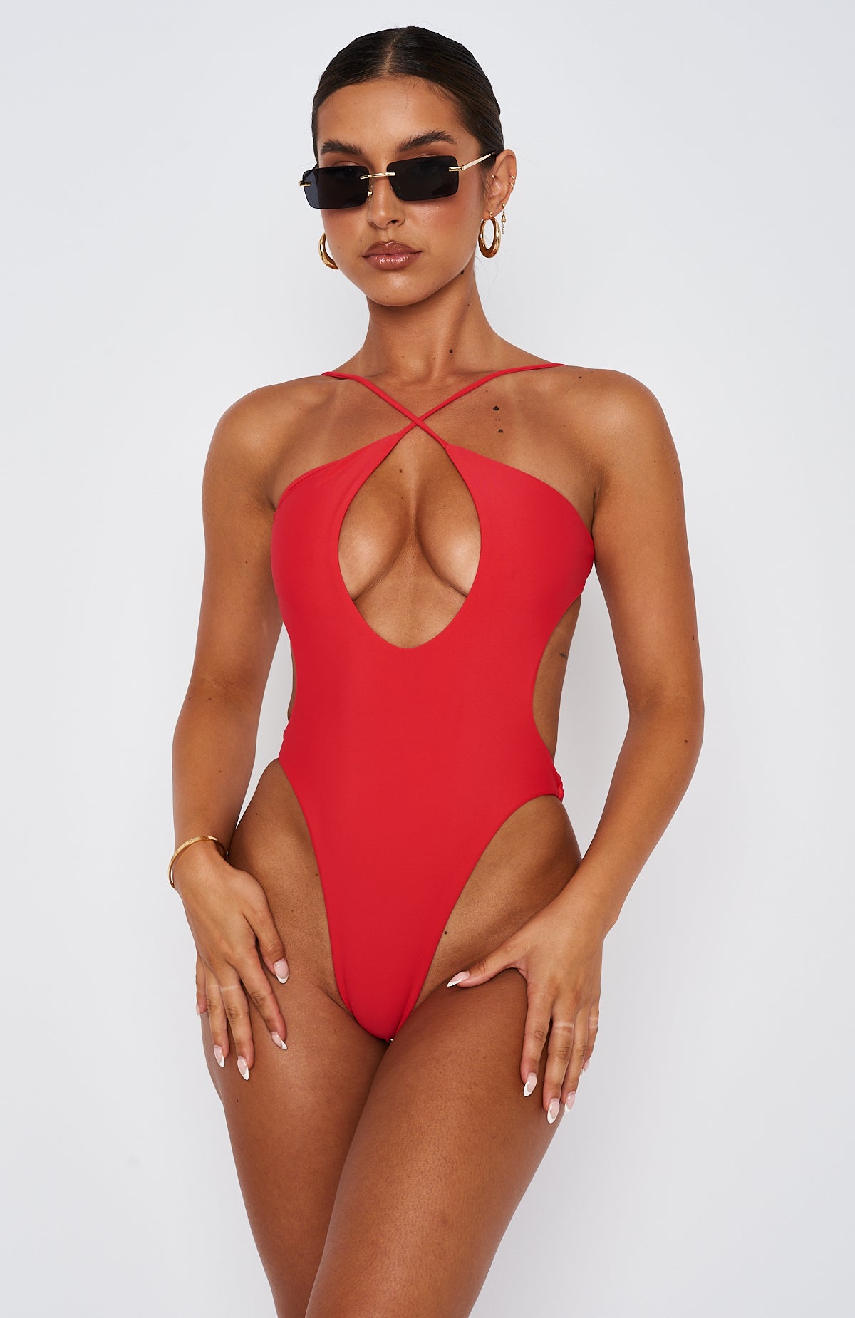 Premium Colombia One Piece Swimsuit - Bold Red