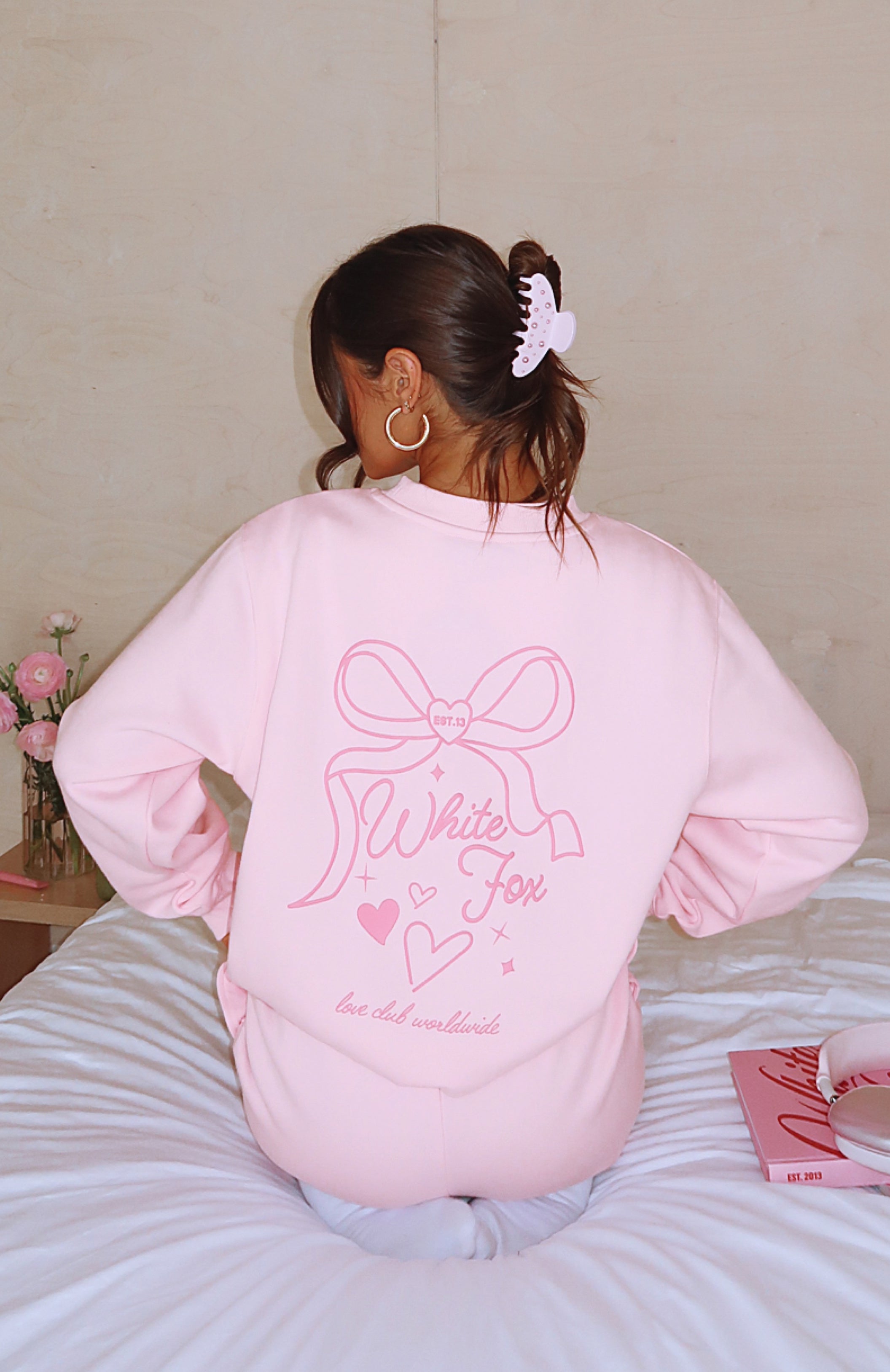 Premium Love You Forever Oversized Sweater - Soft Pink