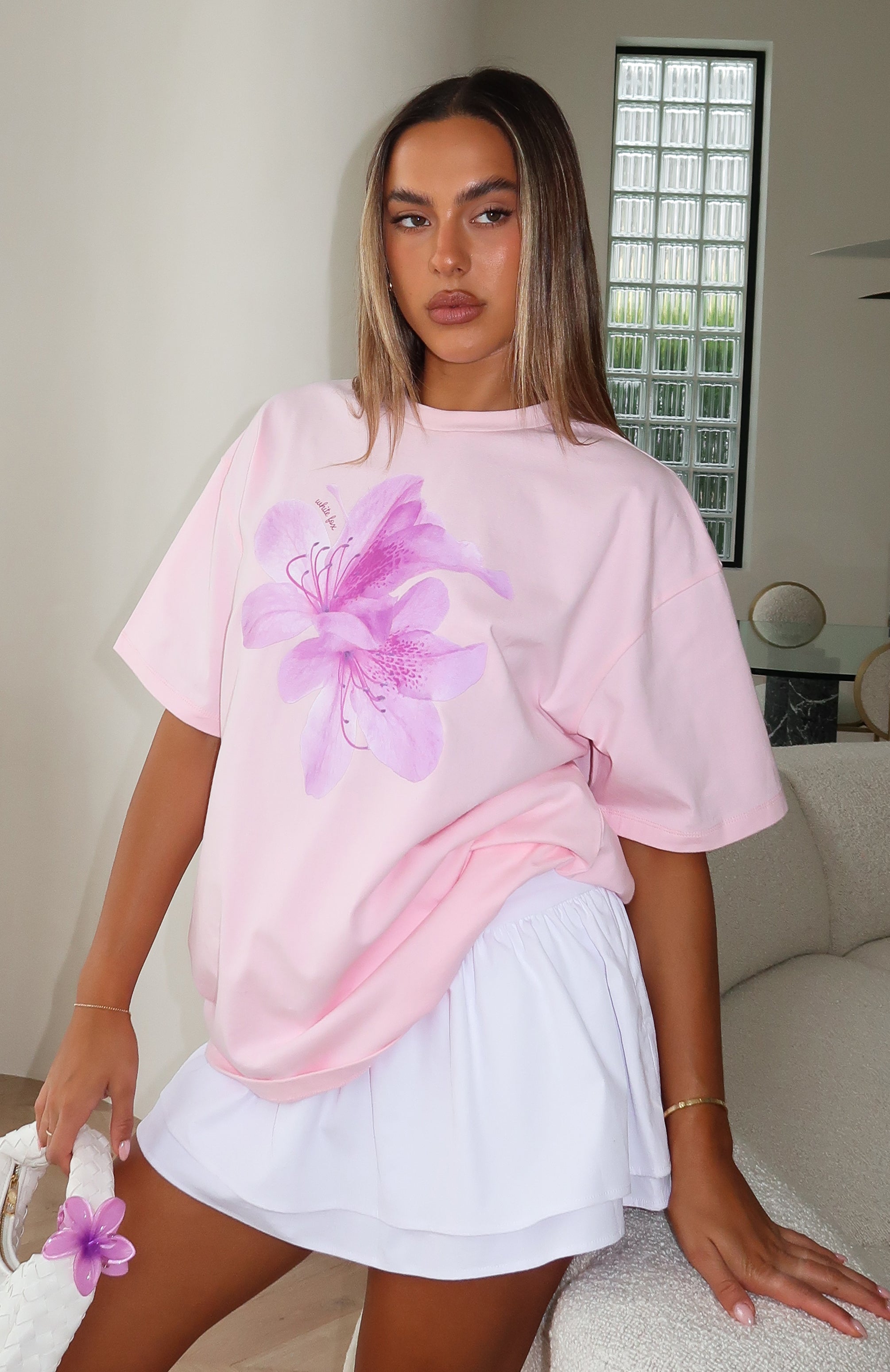 Premium Power Of Possibility Oversized Tee - Baby Pink