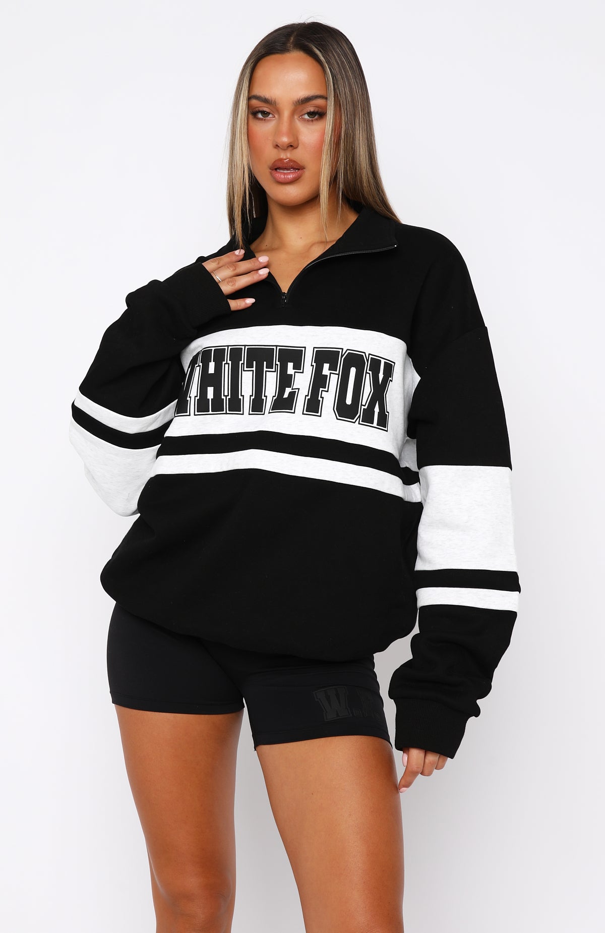 Ultimate Decade Classics Varsity Zip-Up Sweater - Black/Grey Marle