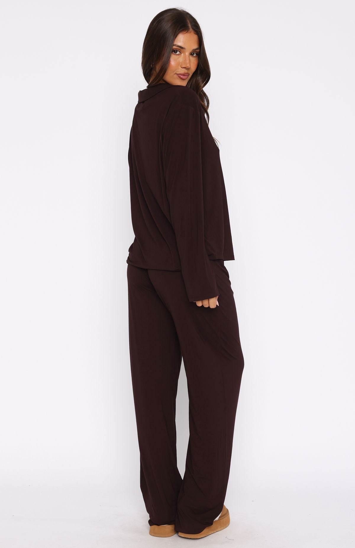 Premium Pillow Talk Long Sleeve Pyjama Set - Ultimate Comfort in Chocolate