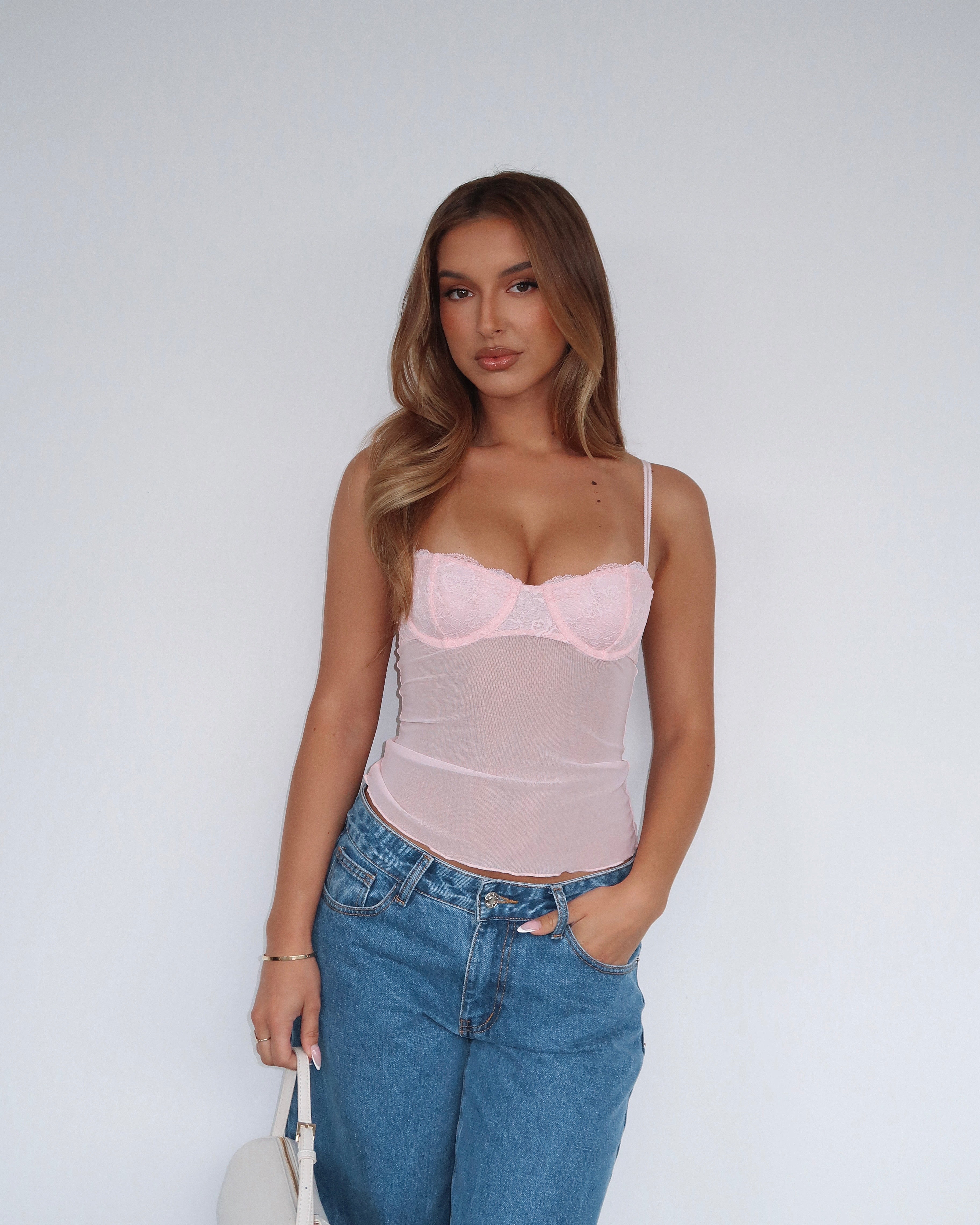 Premium She Moves Bustier in Baby Pink - Ultimate Weekend Staple