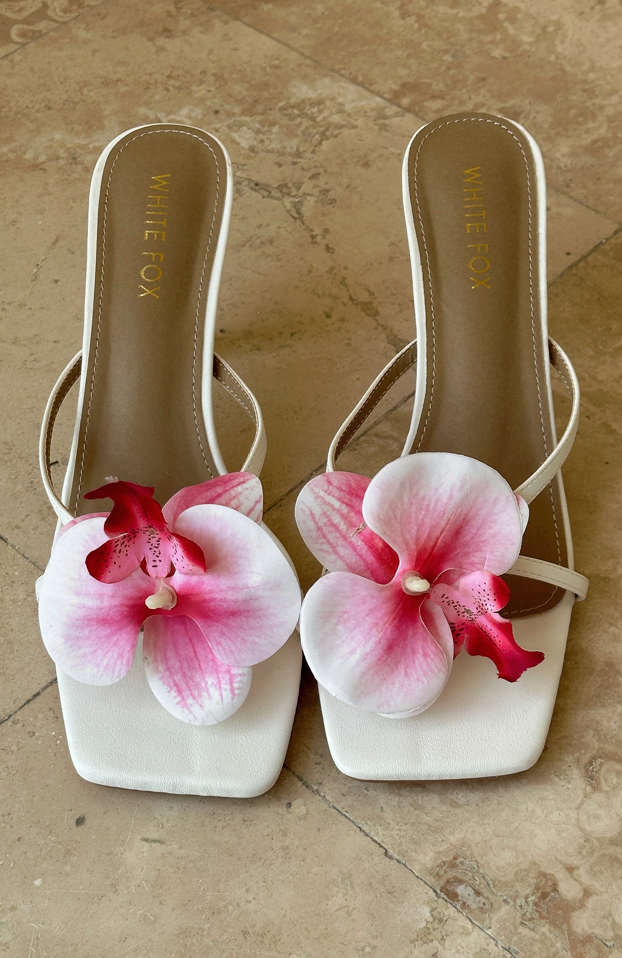 Megan Mules White/Pink - Ultimate Summer Heels