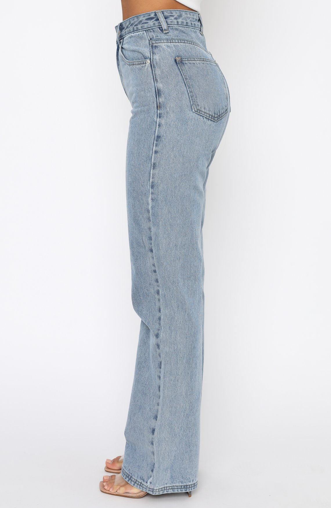 Premium High-Rise Straight Leg Jeans - Washed Blue | Ultimate Denim Upgrade