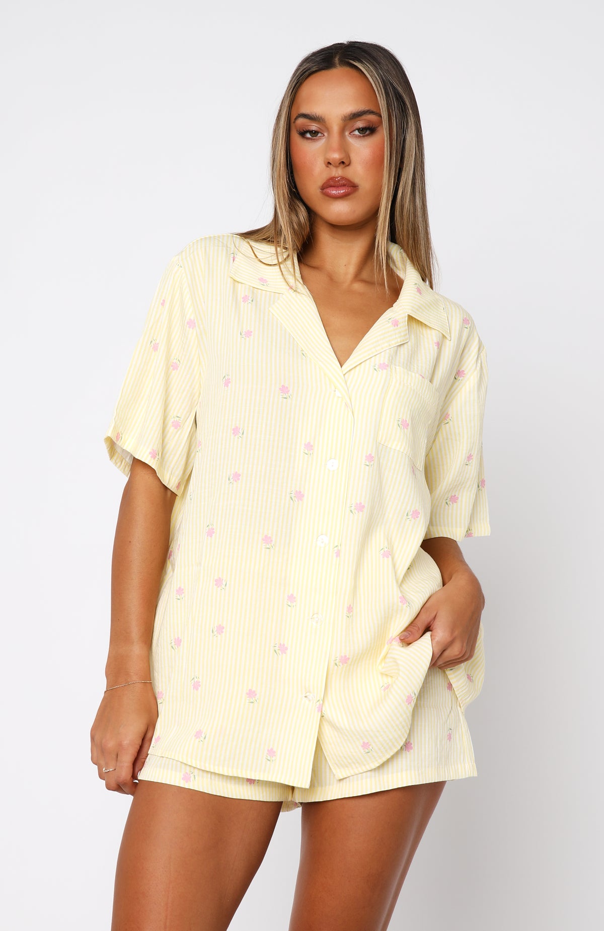 Premium Lemon Meadow Stripe Offline Pyjama Set