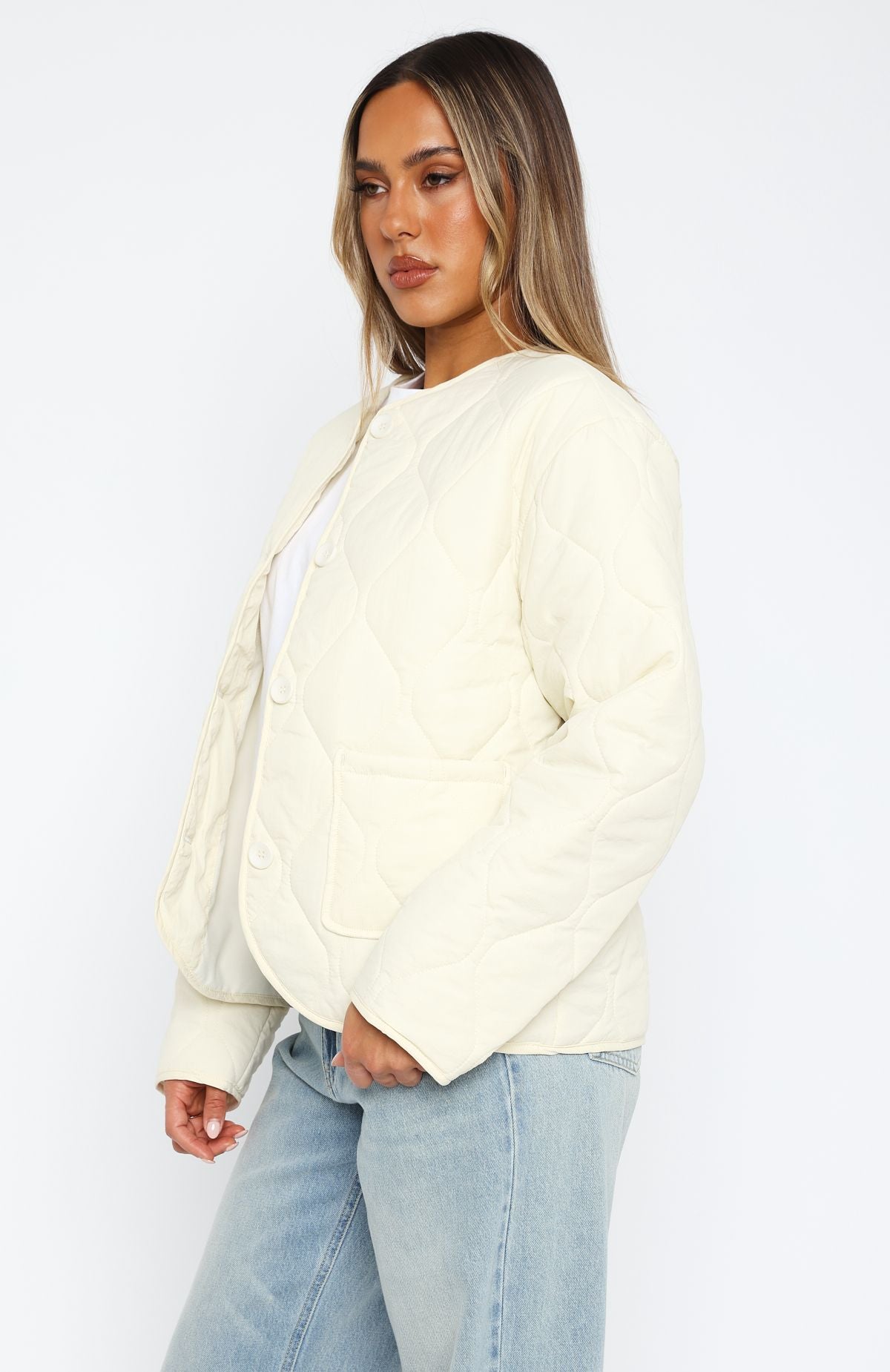 Premium Quilted Jacket - Cream | Ultimate Winter Style