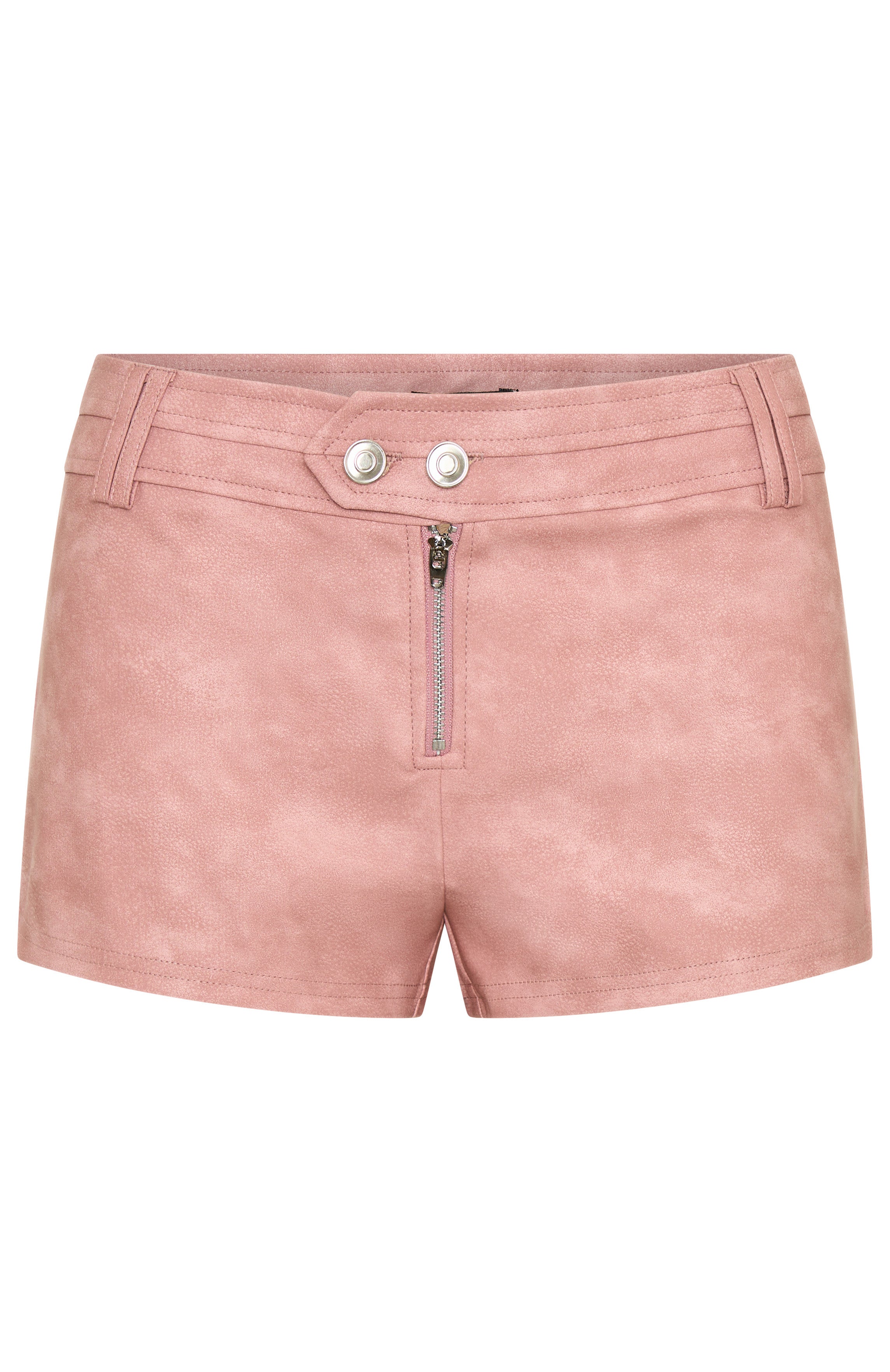 Premium Midnight Blues PU Booty Shorts in Dusty Pink