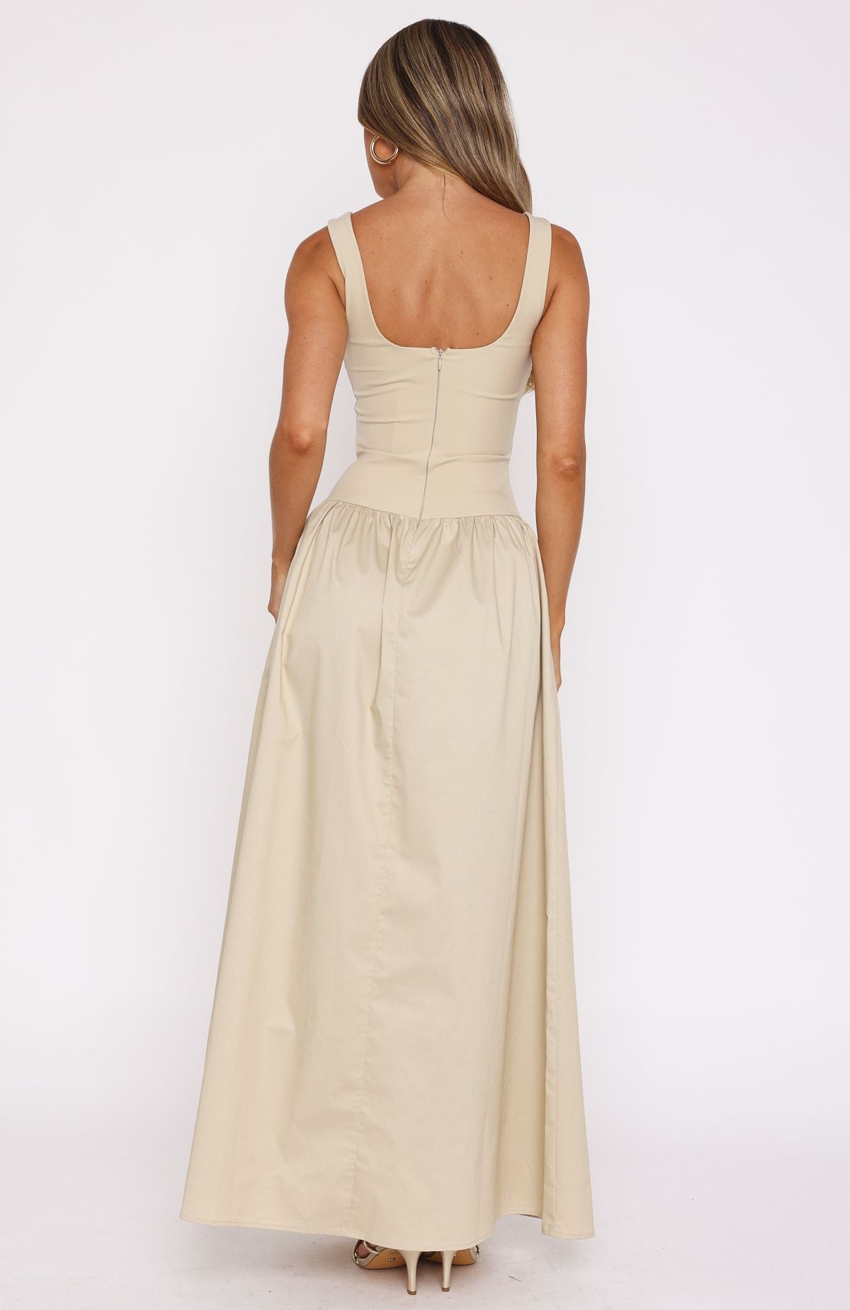 Ultimate Summer Elegance Maxi Dress in Stone