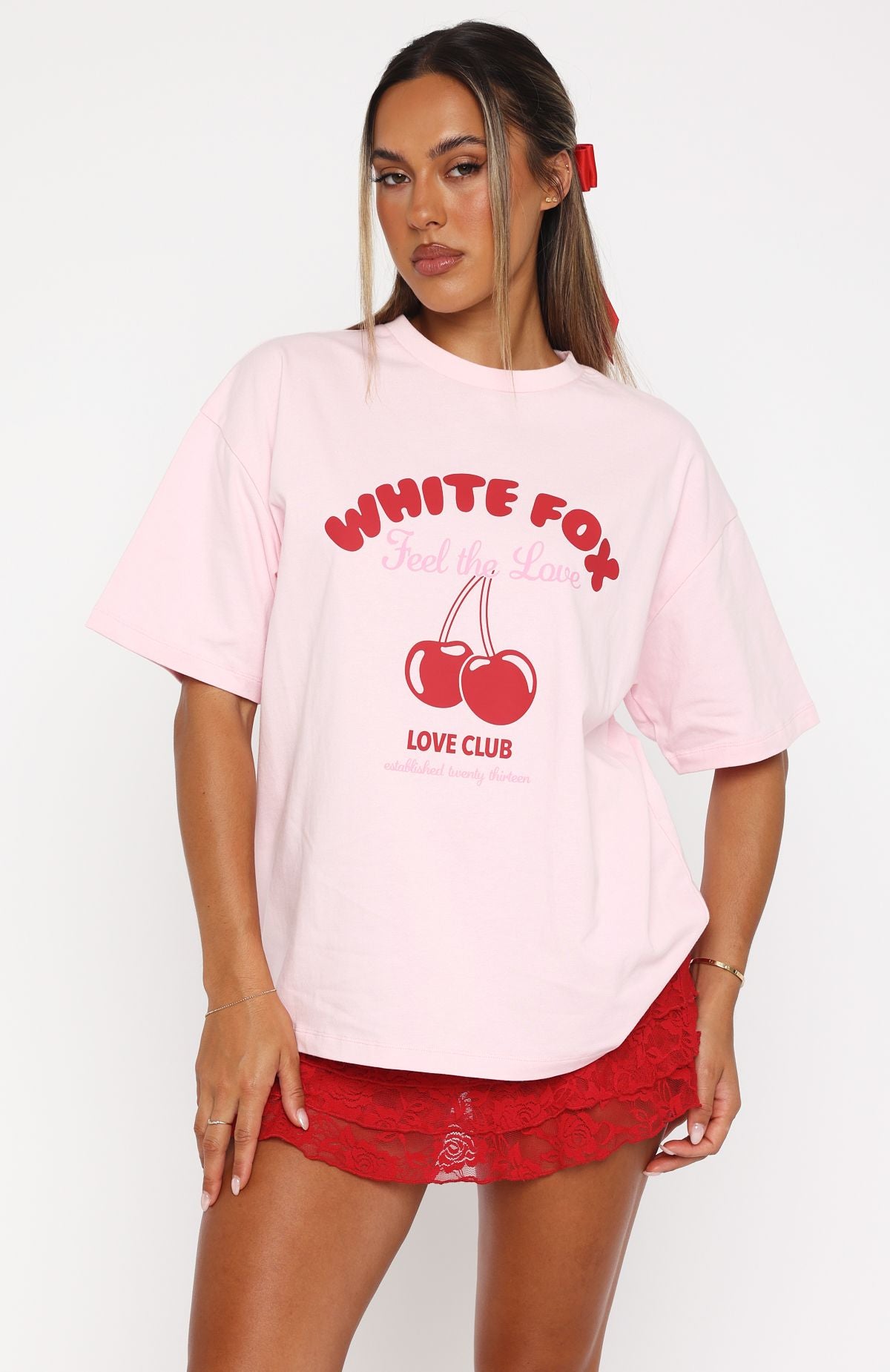 Premium Love Me Tender Oversized Tee - Soft Pink