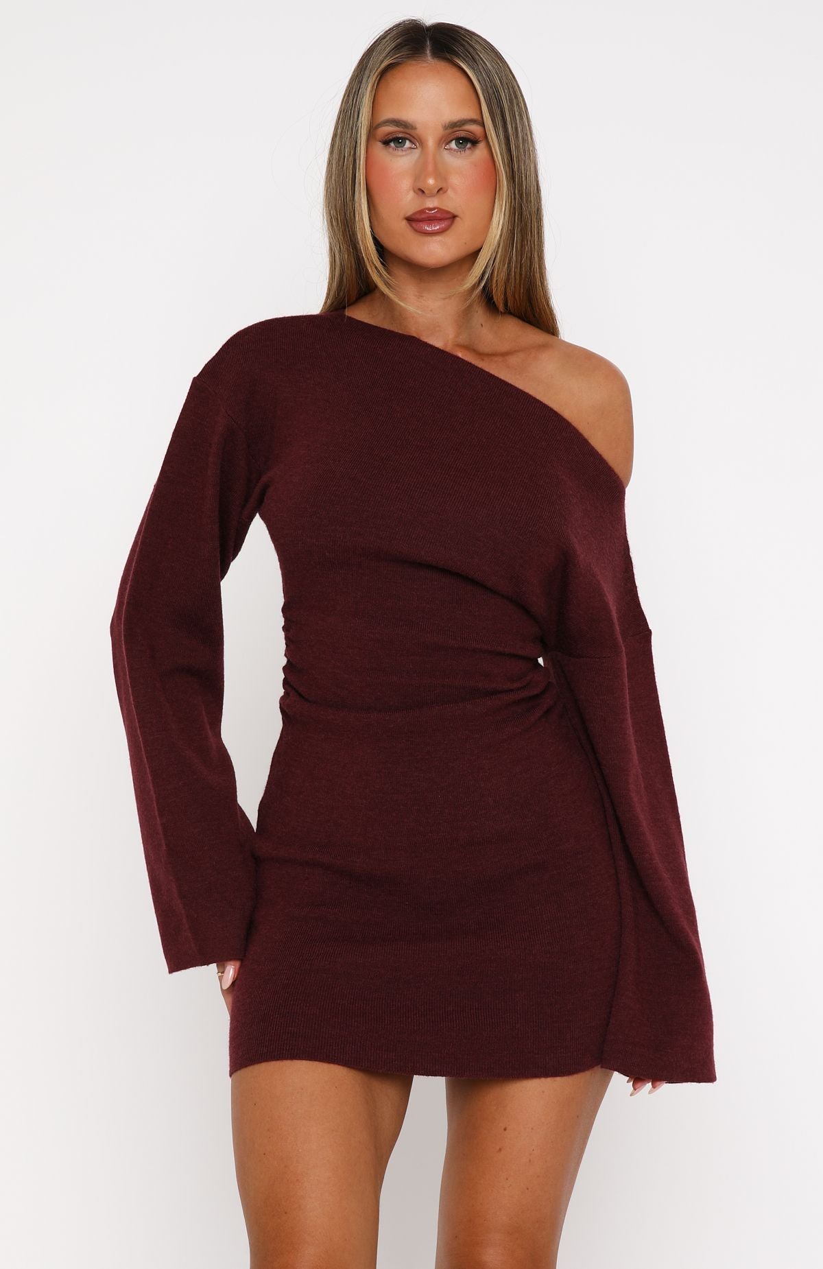Premium Strange World Burgundy Long Sleeve Mini Dress