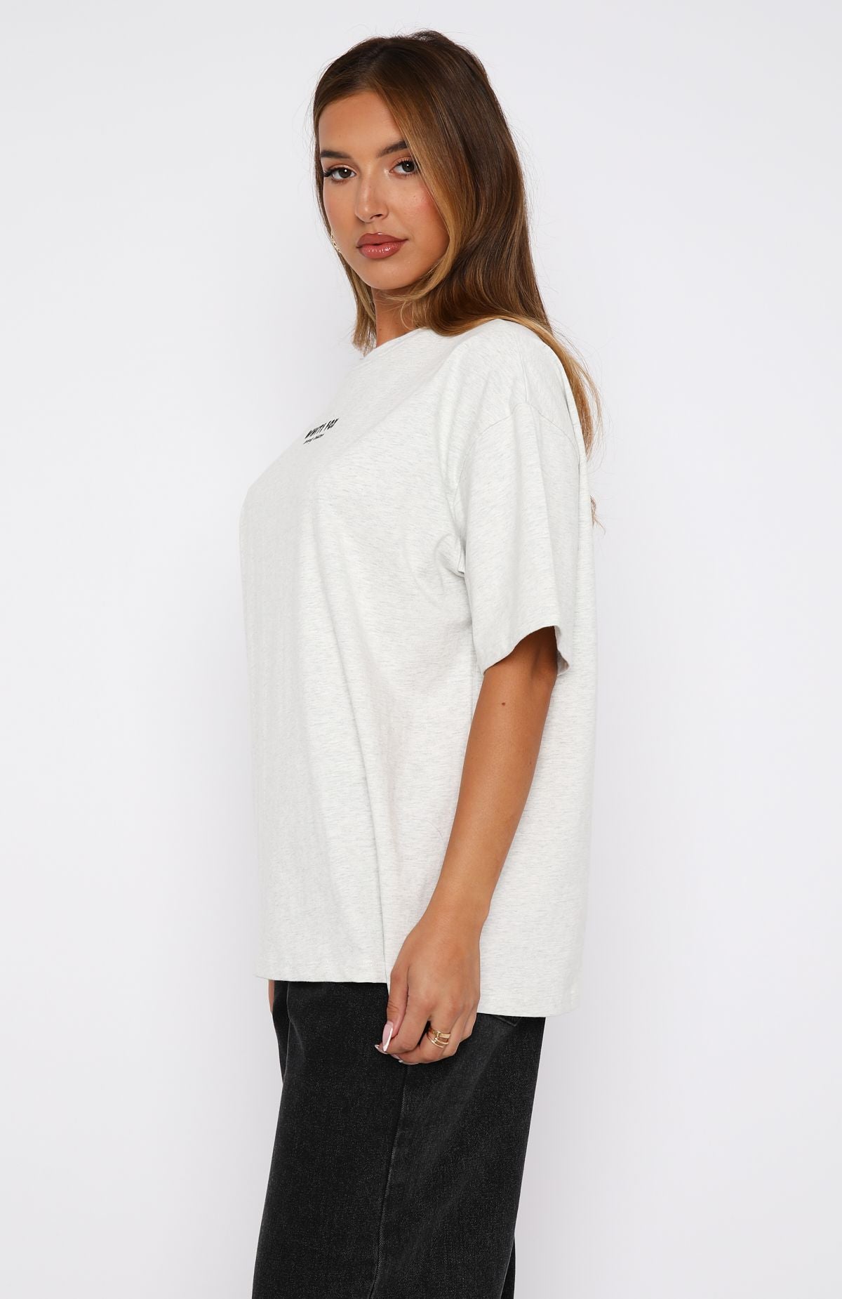 Premium Oversized Cotton Tee - Grey Marle