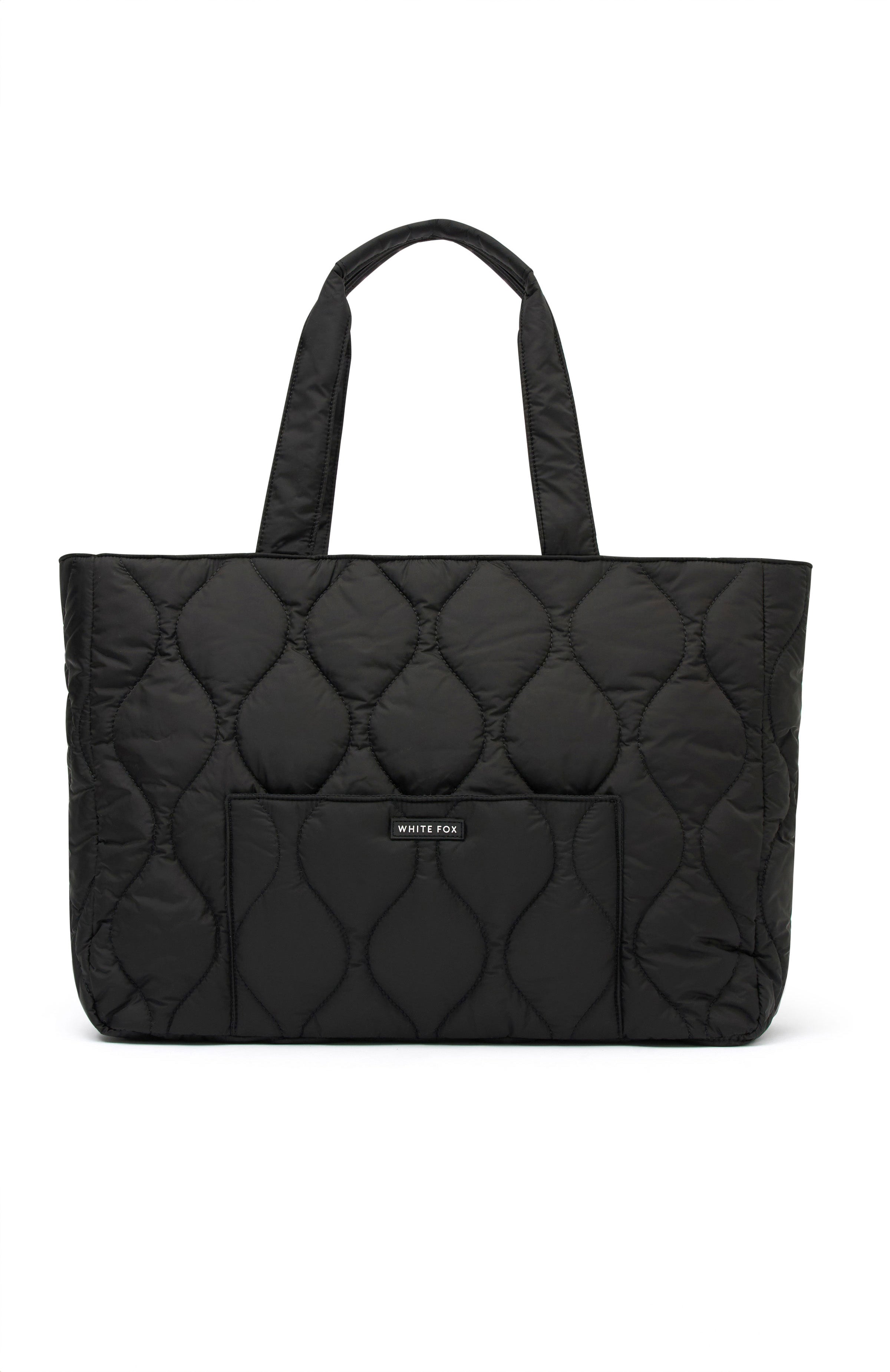 Premium Quilted Tote Bag - Black | Ultimate Gym & Yoga Companion