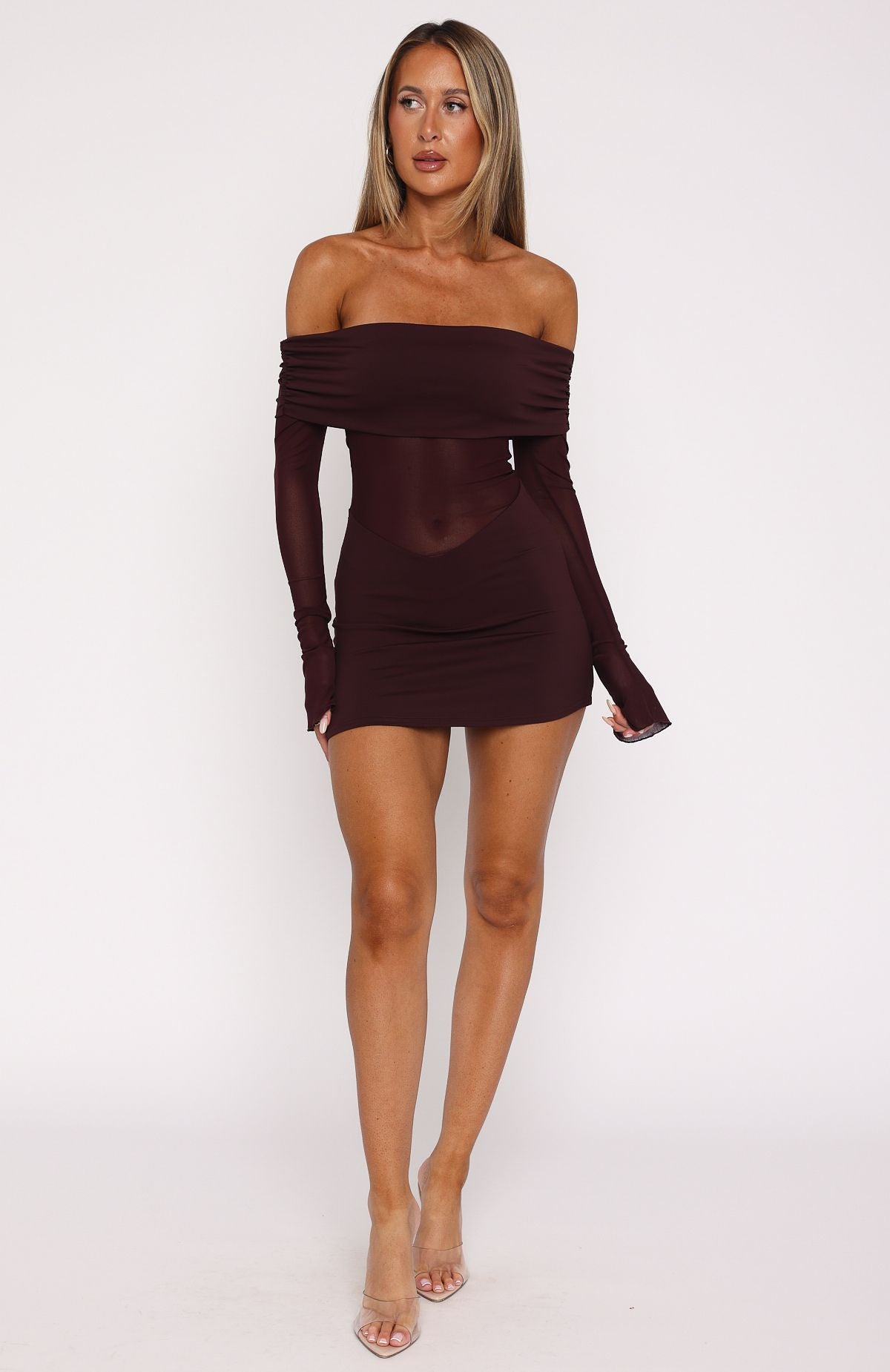 Ultimate Burgundy Off-Shoulder Mini Dress - Own Your Story