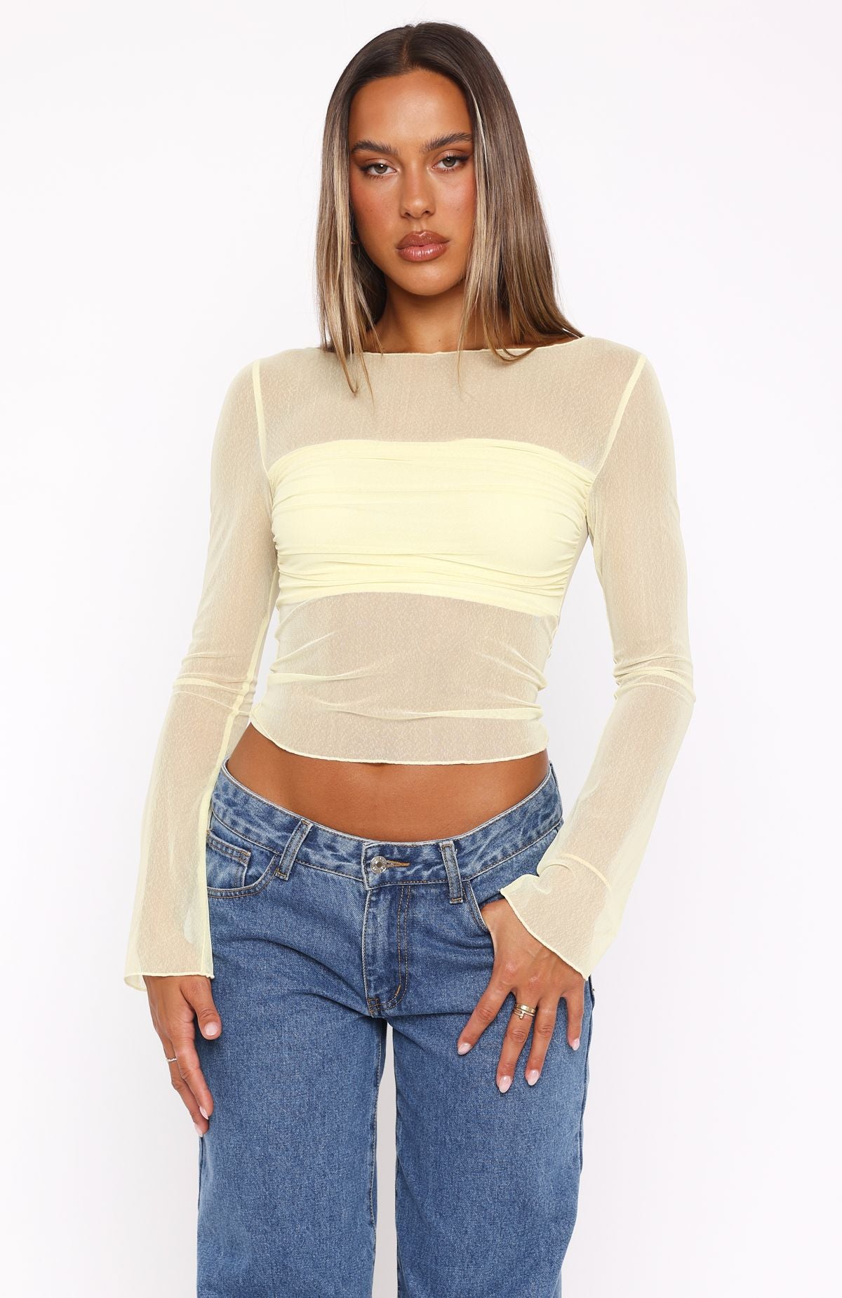 Premium True To Form Long Sleeve Top - Lemon
