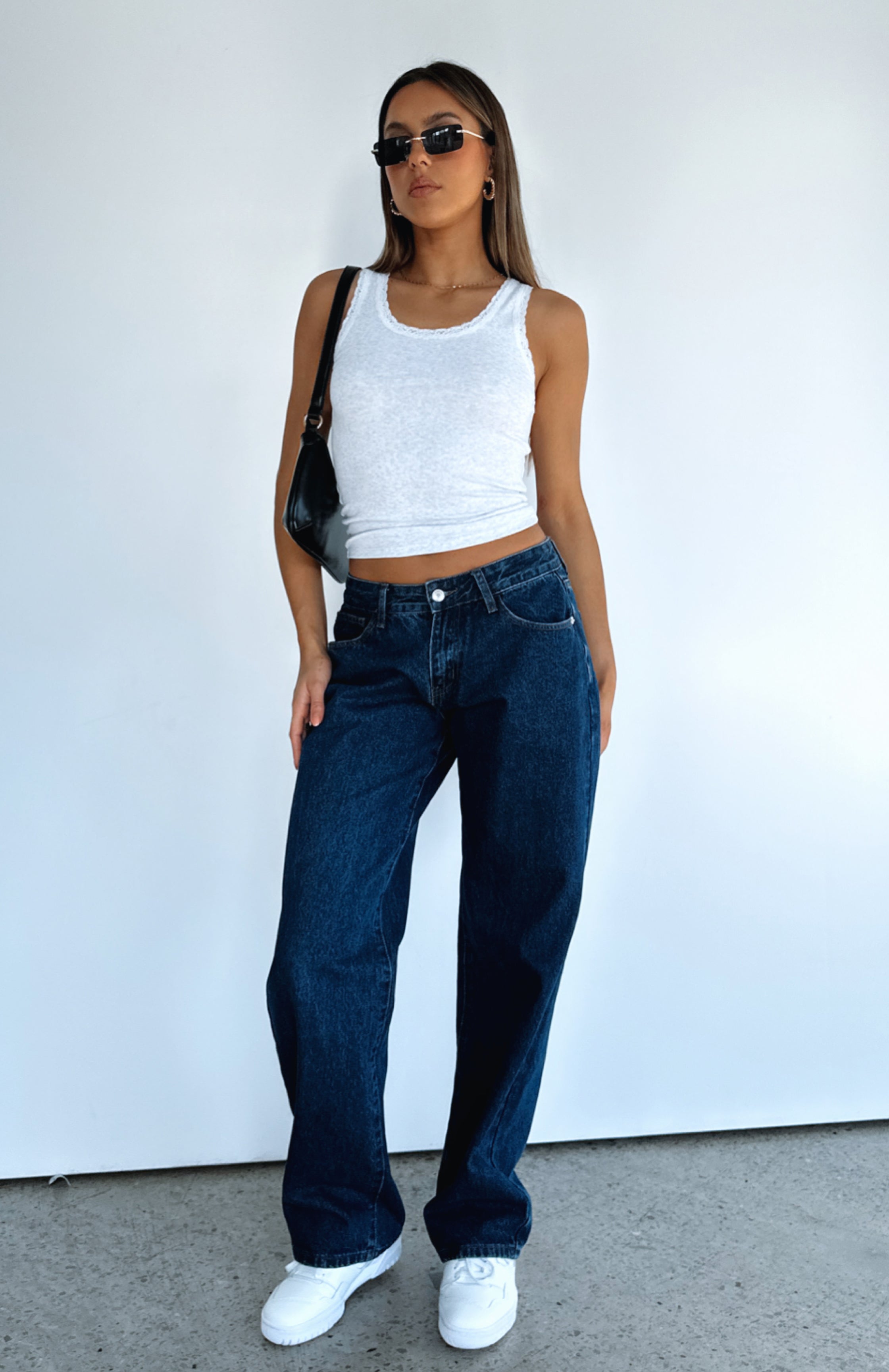 Ultimate Style Low Rise Wide Leg Jeans - Indigo Wash