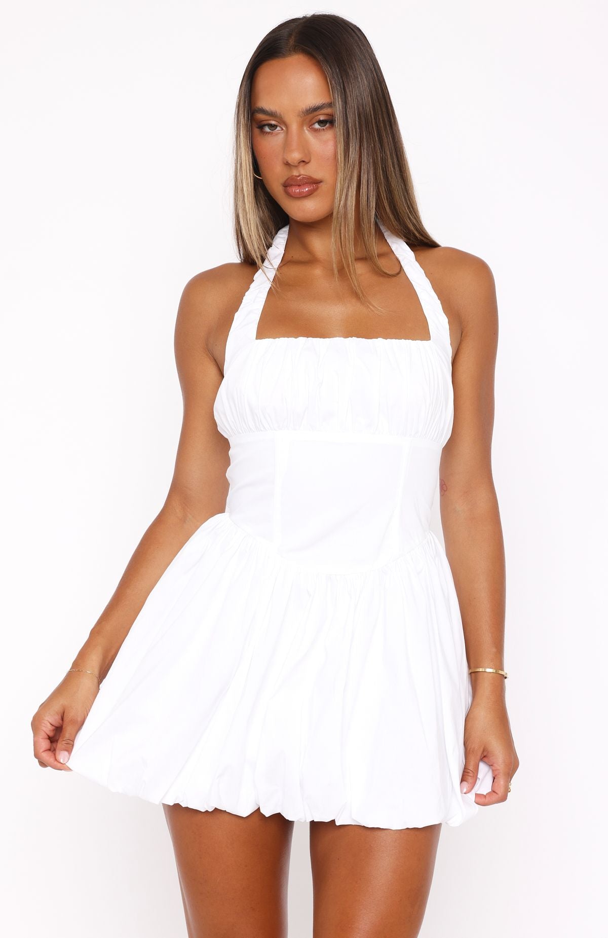 Ultimate Me & You Together Halter Mini Dress - White