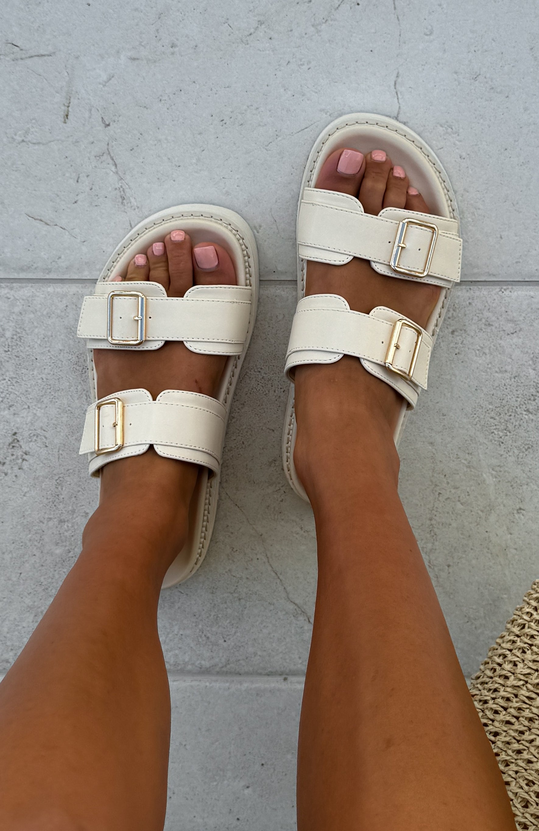 Premium Mila Slides Ivory - Ultimate Summer Comfort