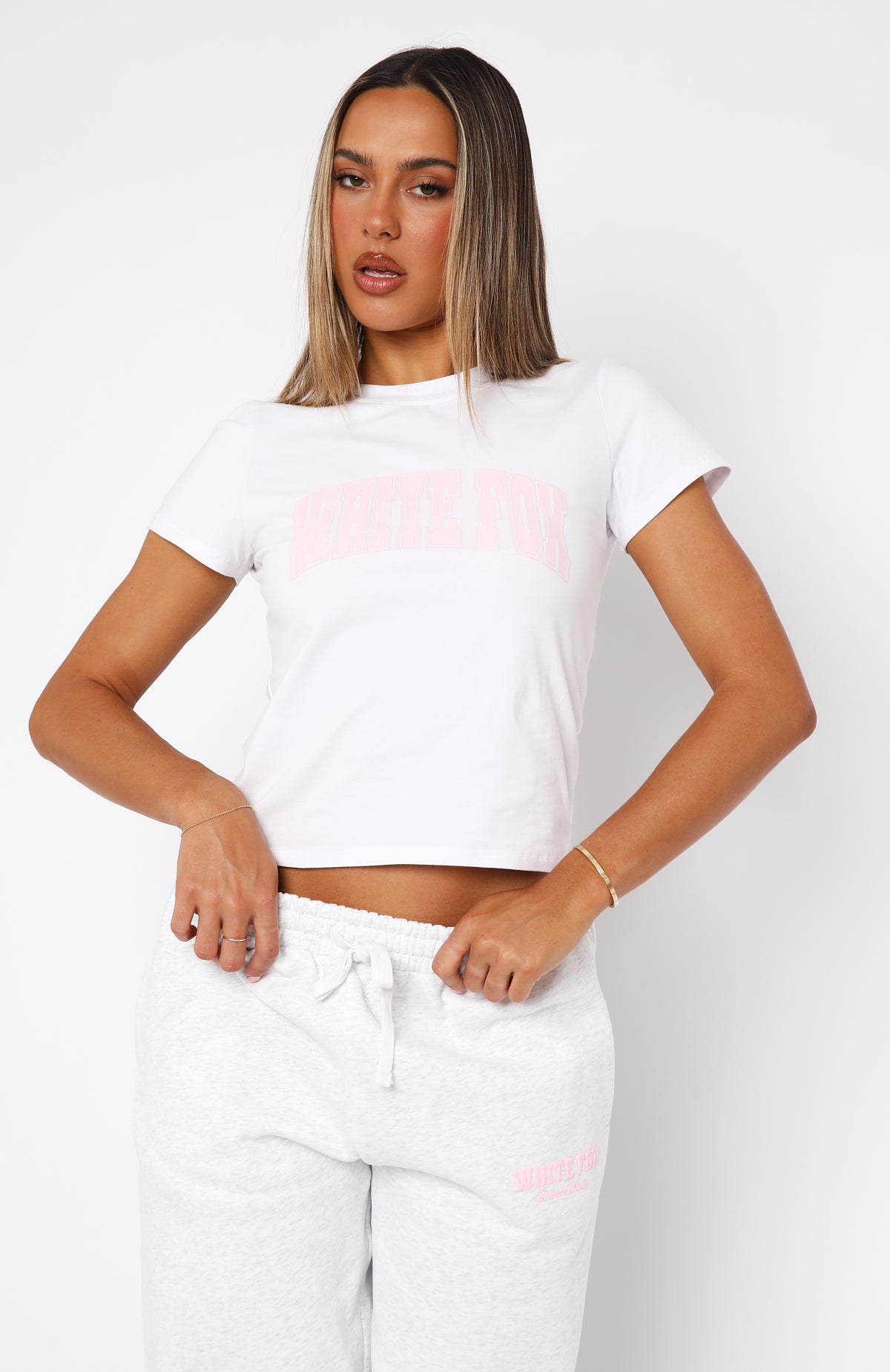 Ultimate Decade Classics Varsity Relaxed Baby Tee - Premium White