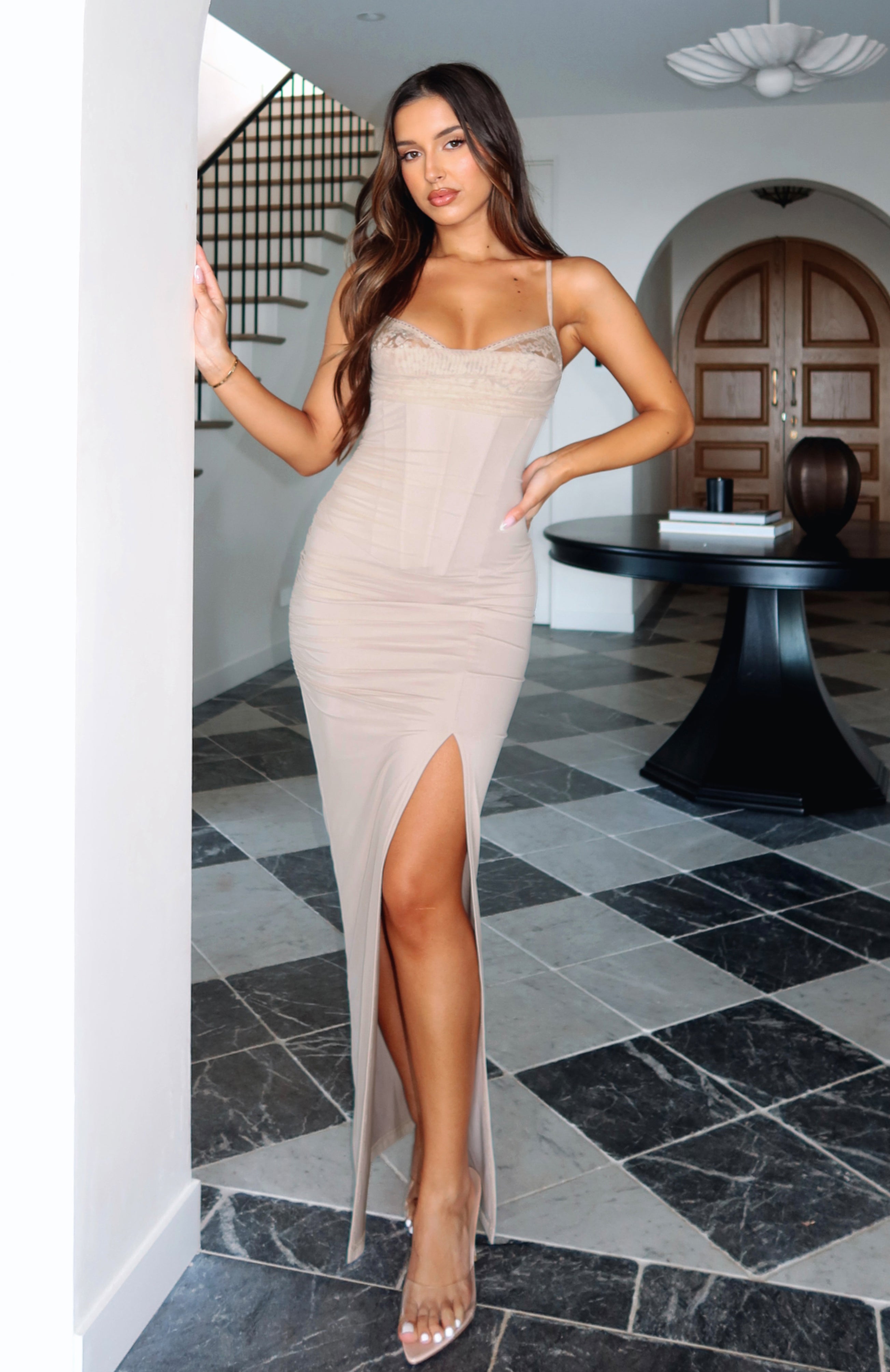 Premium Just Be Friends Maxi Dress in Sand - Ultimate Elegance