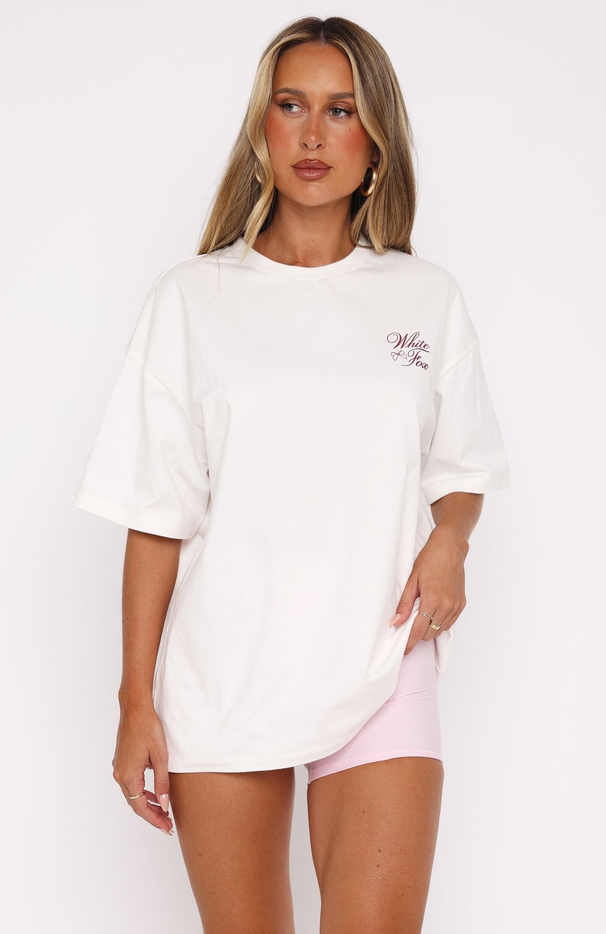 Premium Pilates Princess Oversized Tee - Ultimate Comfort in White