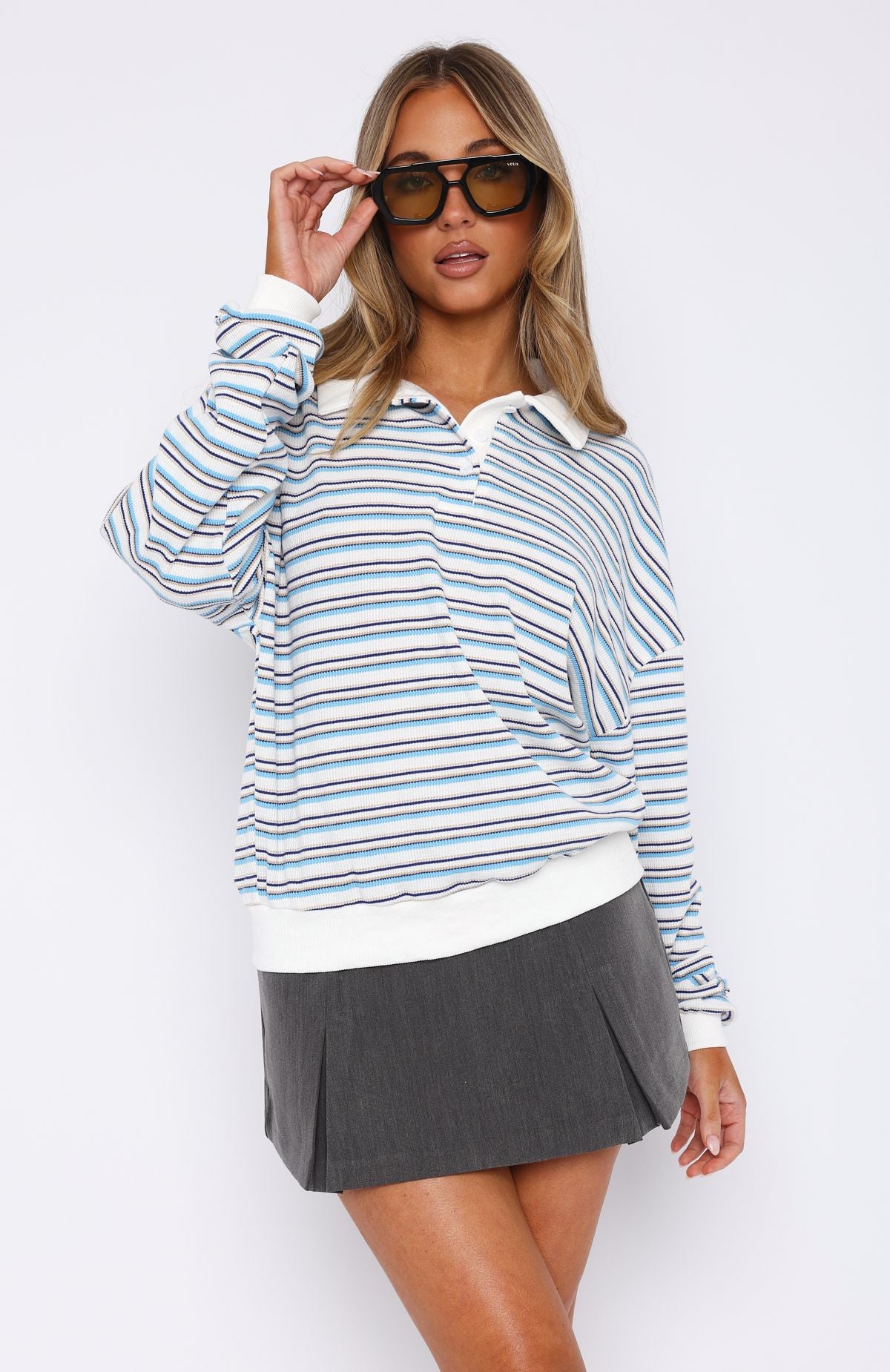 Premium Oversized Rugby Shirt - Blue Stripe | Ultimate Summer Style