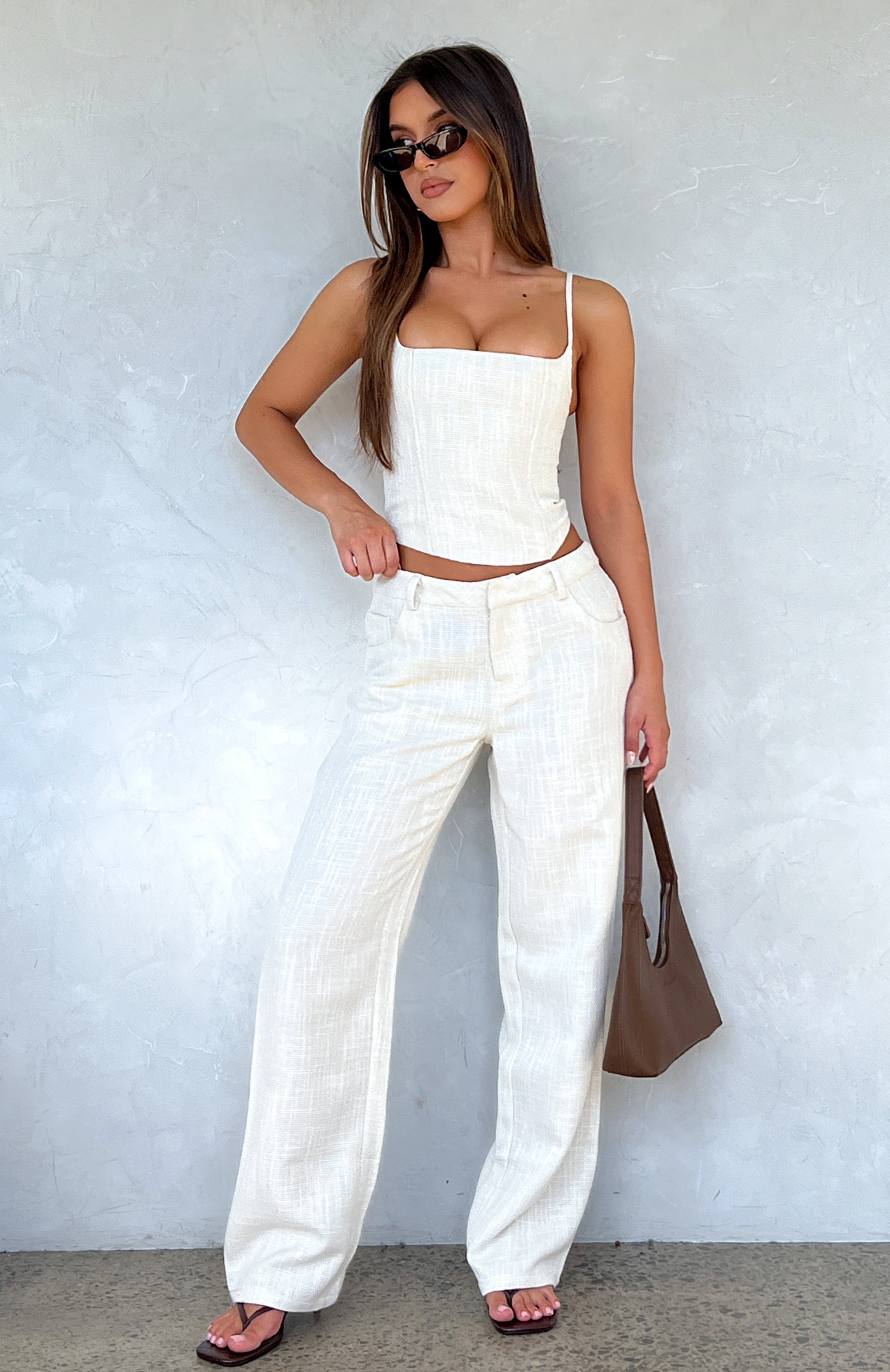 Premium Head Rush Wide-Leg Pants in Cream