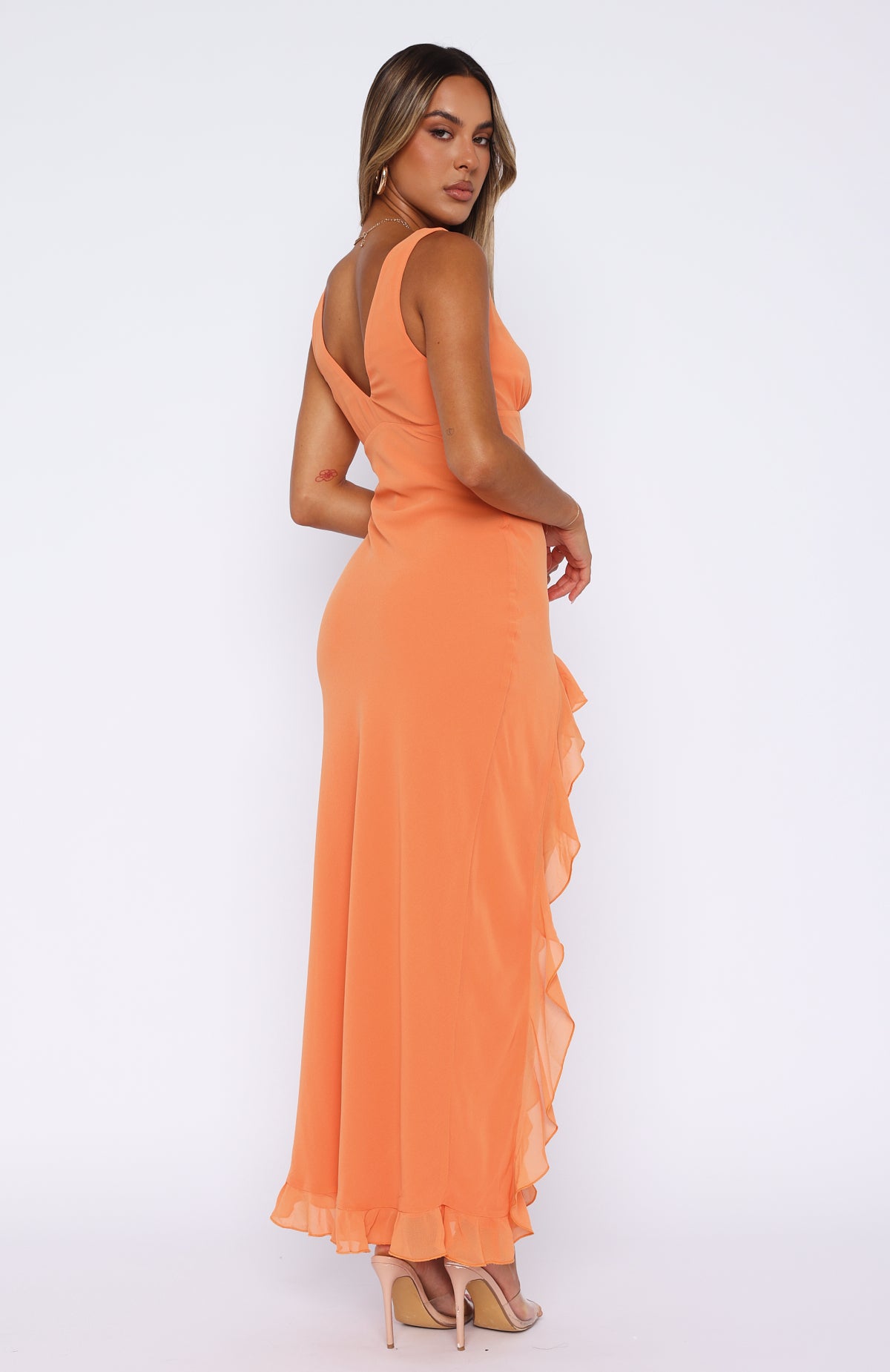 Premium Tell Me Everything Maxi Dress in Melon