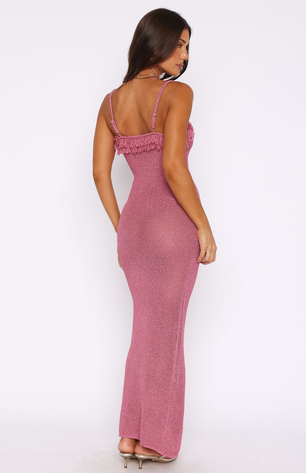 Ultimate Sunset Dreamer Knit Maxi Dress in Strawberry Pink