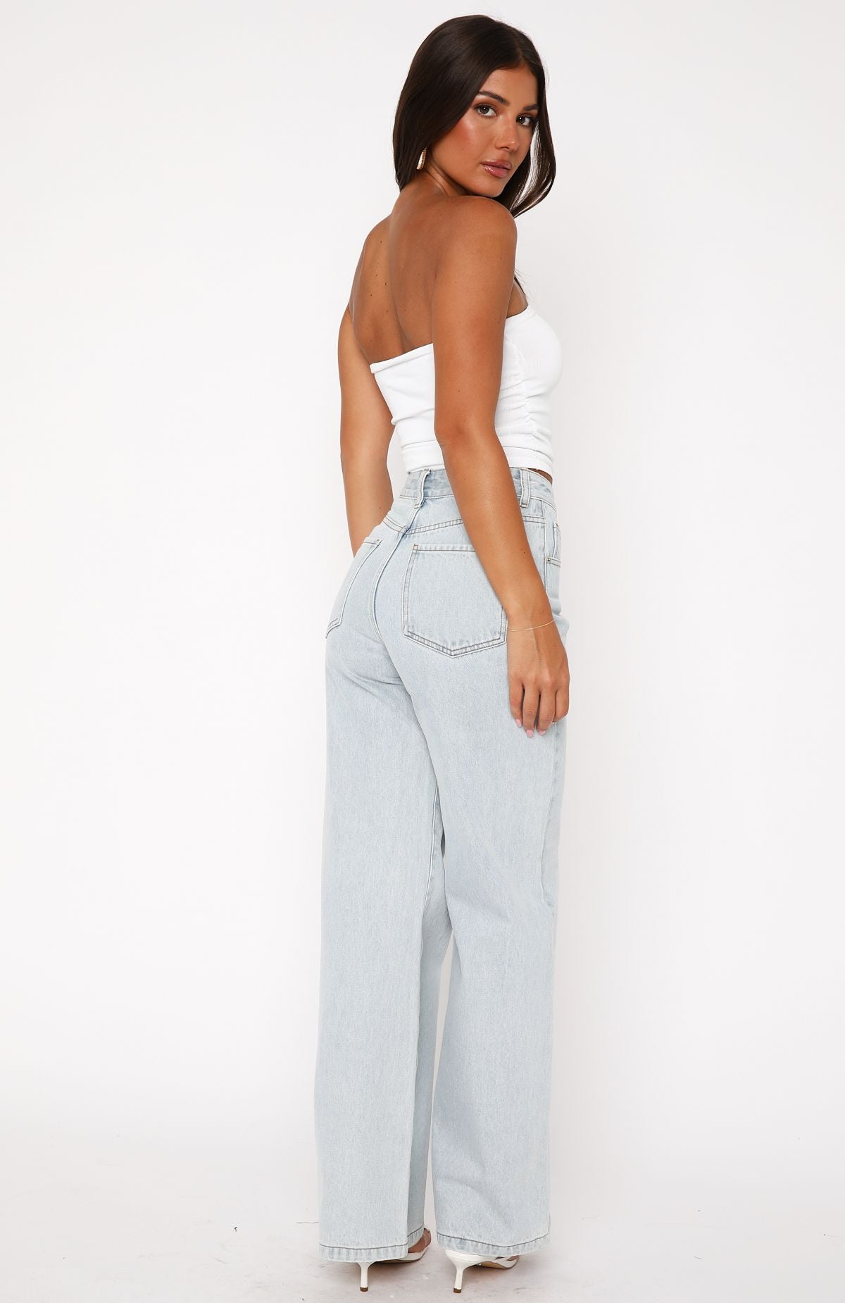 Premium Lola High Rise Wide Leg Jeans - Light Blue | Ultimate Comfort & Style