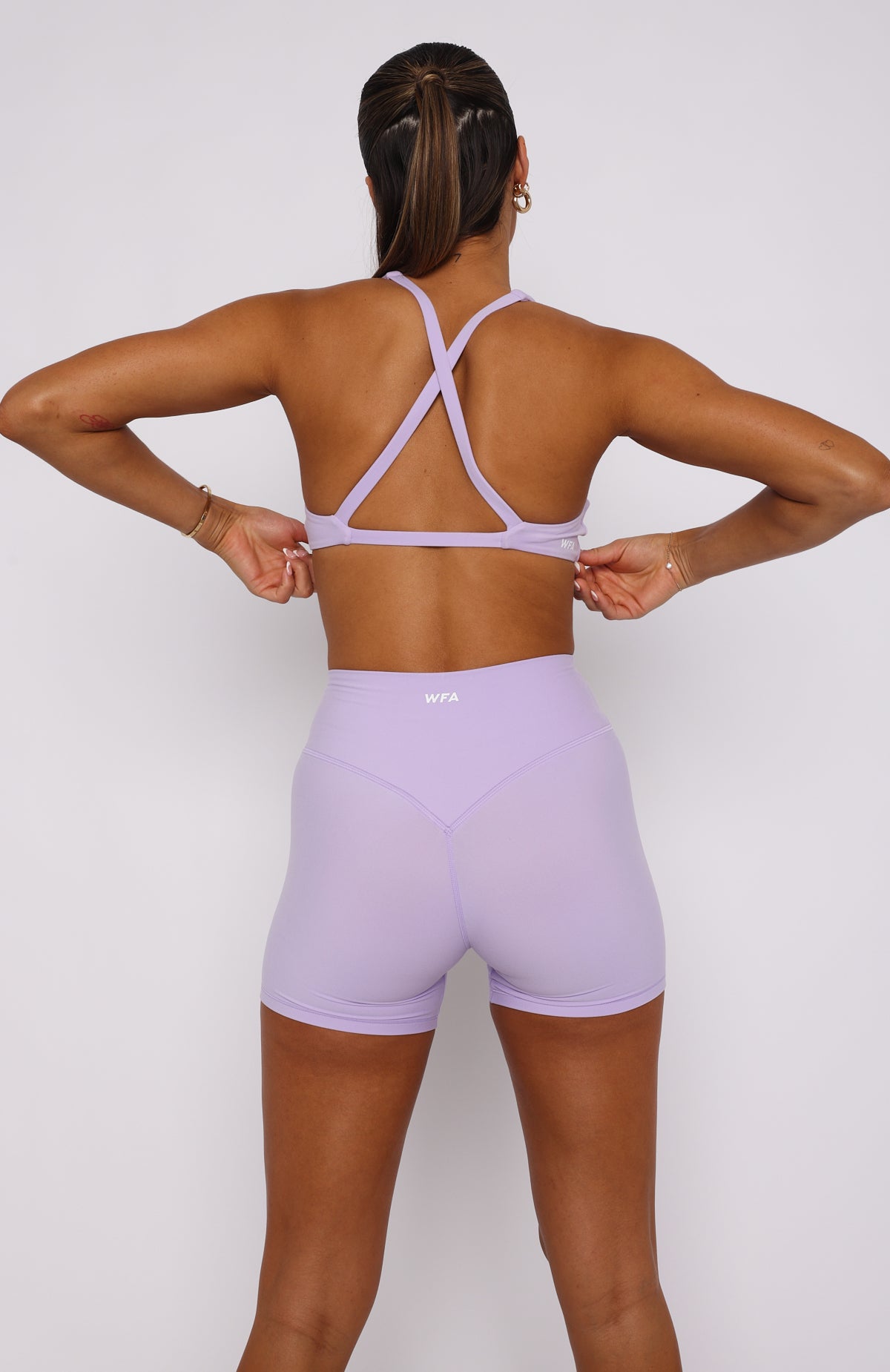 Premium Keep Up High Waisted Shorts - Lilac