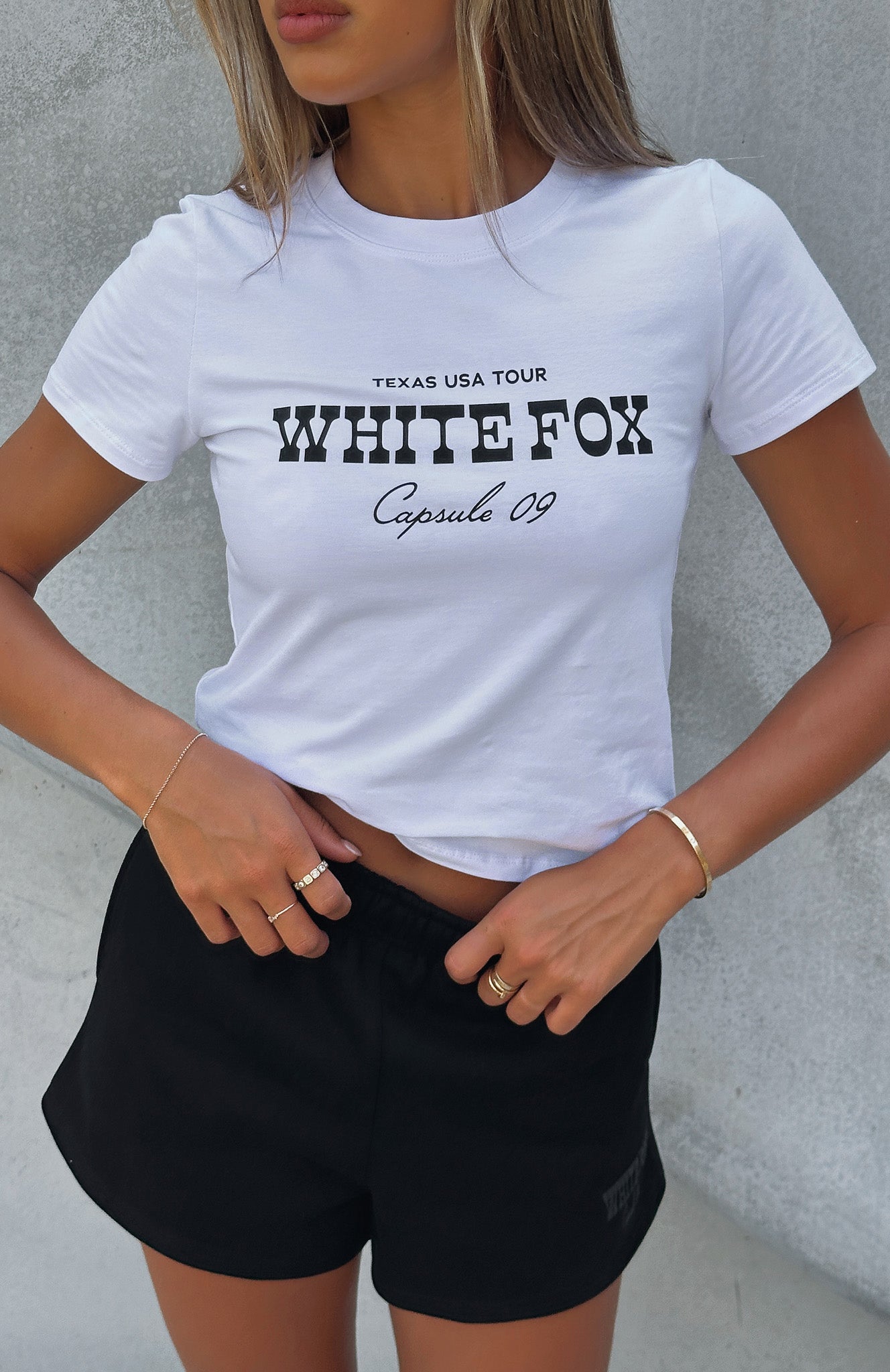 Premium Western Classic Relaxed Baby Tee - White/Black | Capsule 9